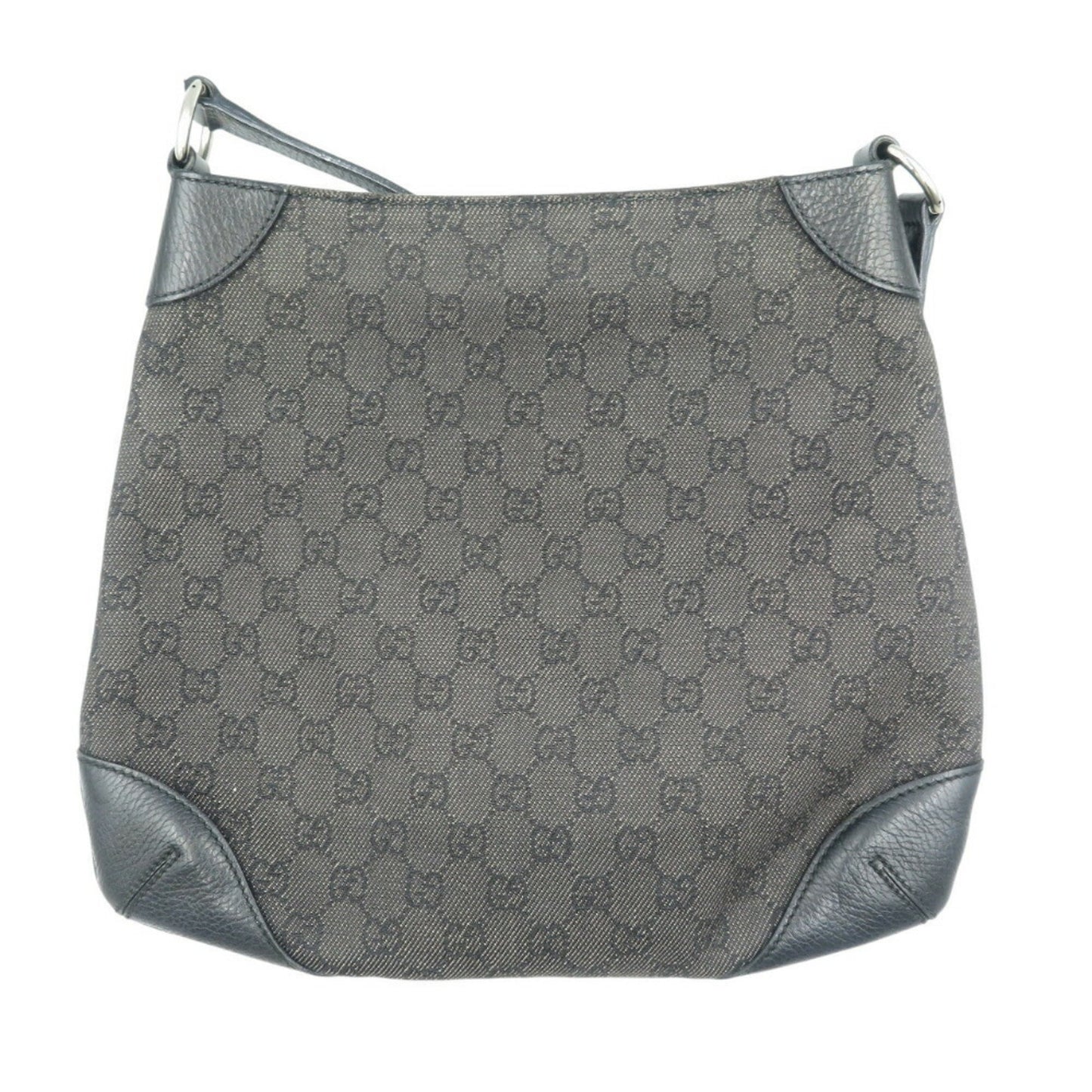 Gucci Black Gg Canvas Leather Shoulder Bag ( )