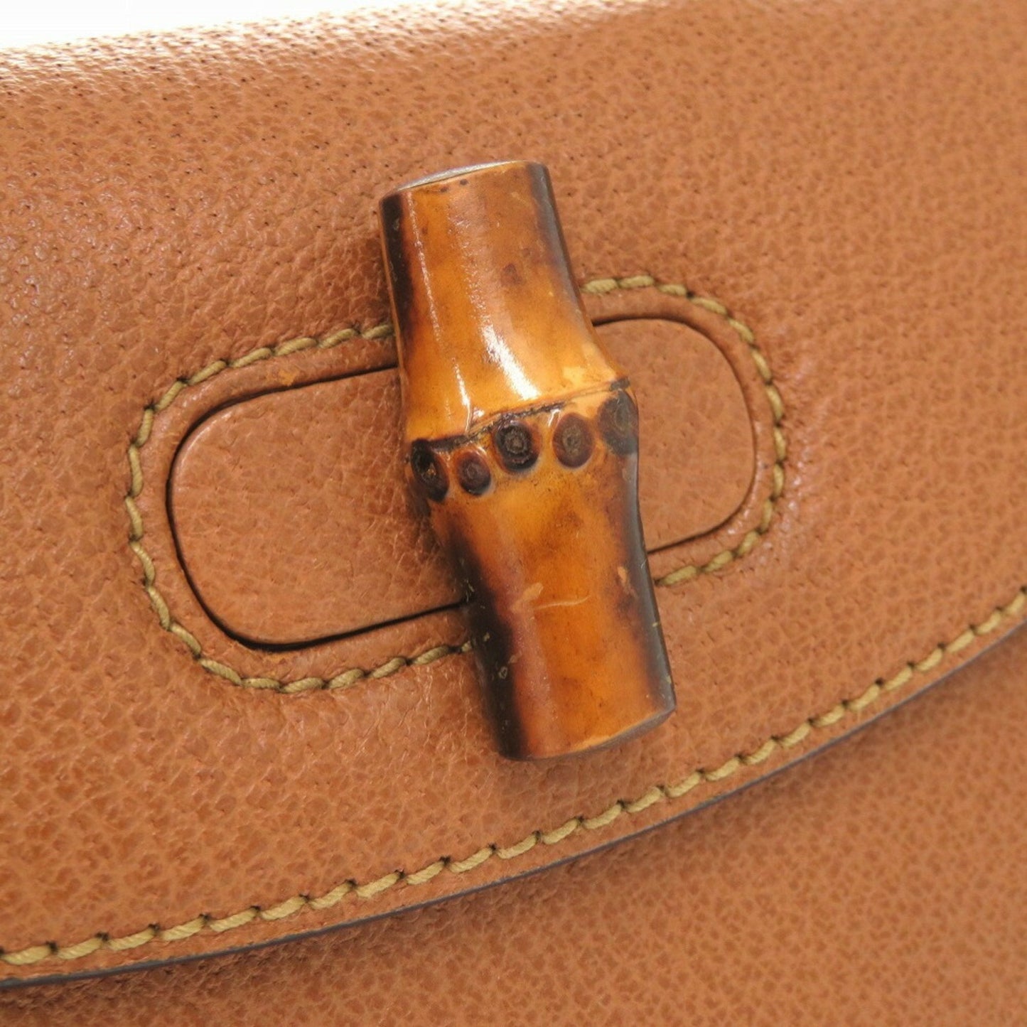 Gucci Brown Bamboo Leather Handbag ( )