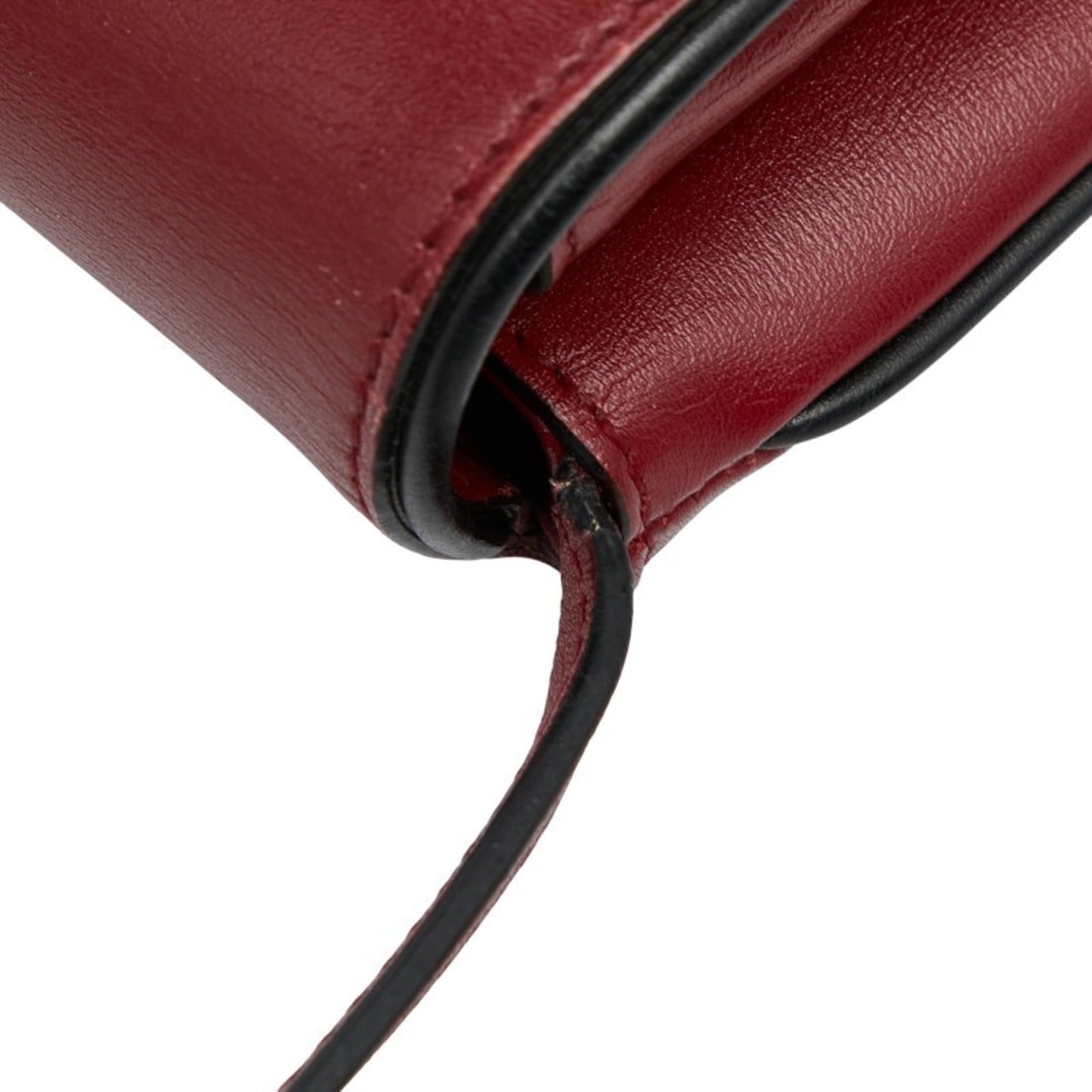 Gucci Black Red Color Leather Shoulder Bag ( )