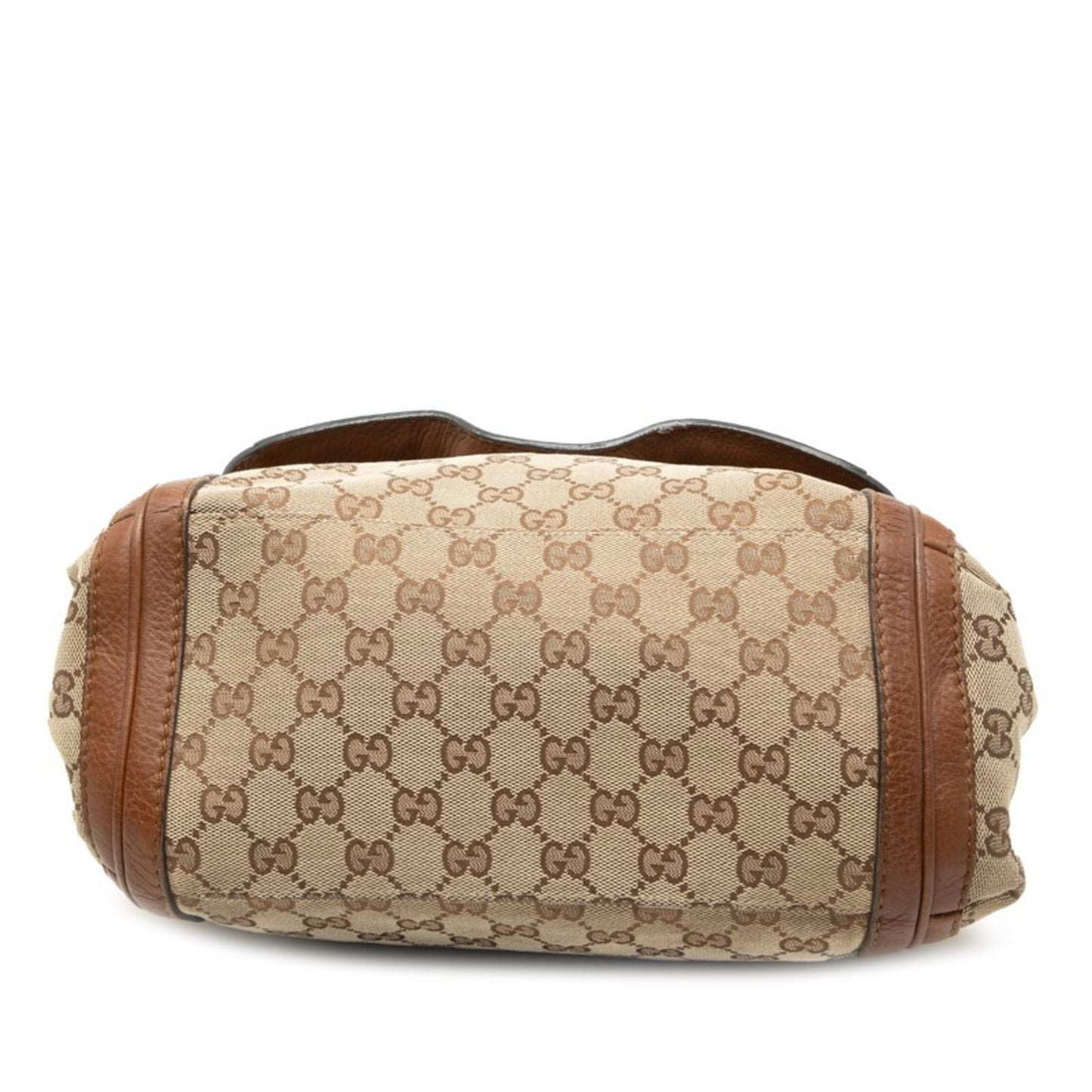 Gucci Beige Brown Canvas Leather Handbag Shoulder Bag ( )