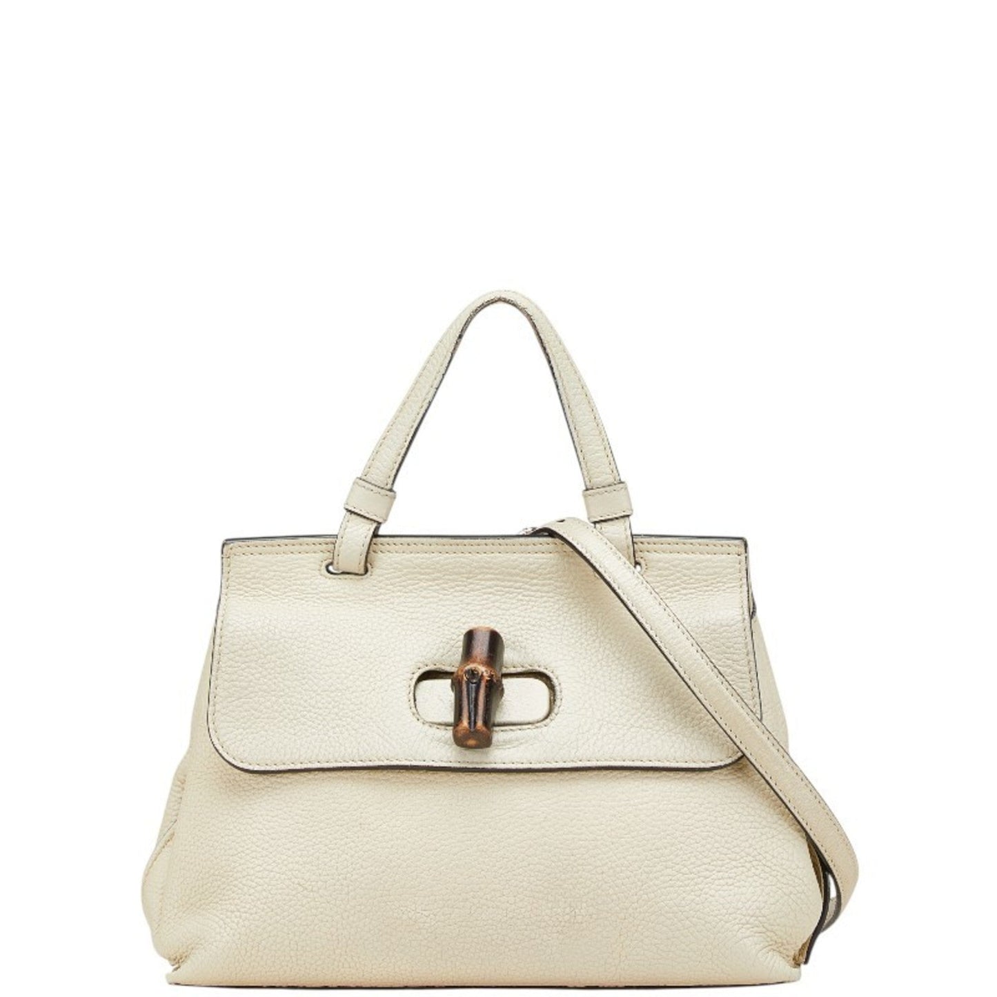 Gucci White Leather Handbag Shoulder Bag ( )