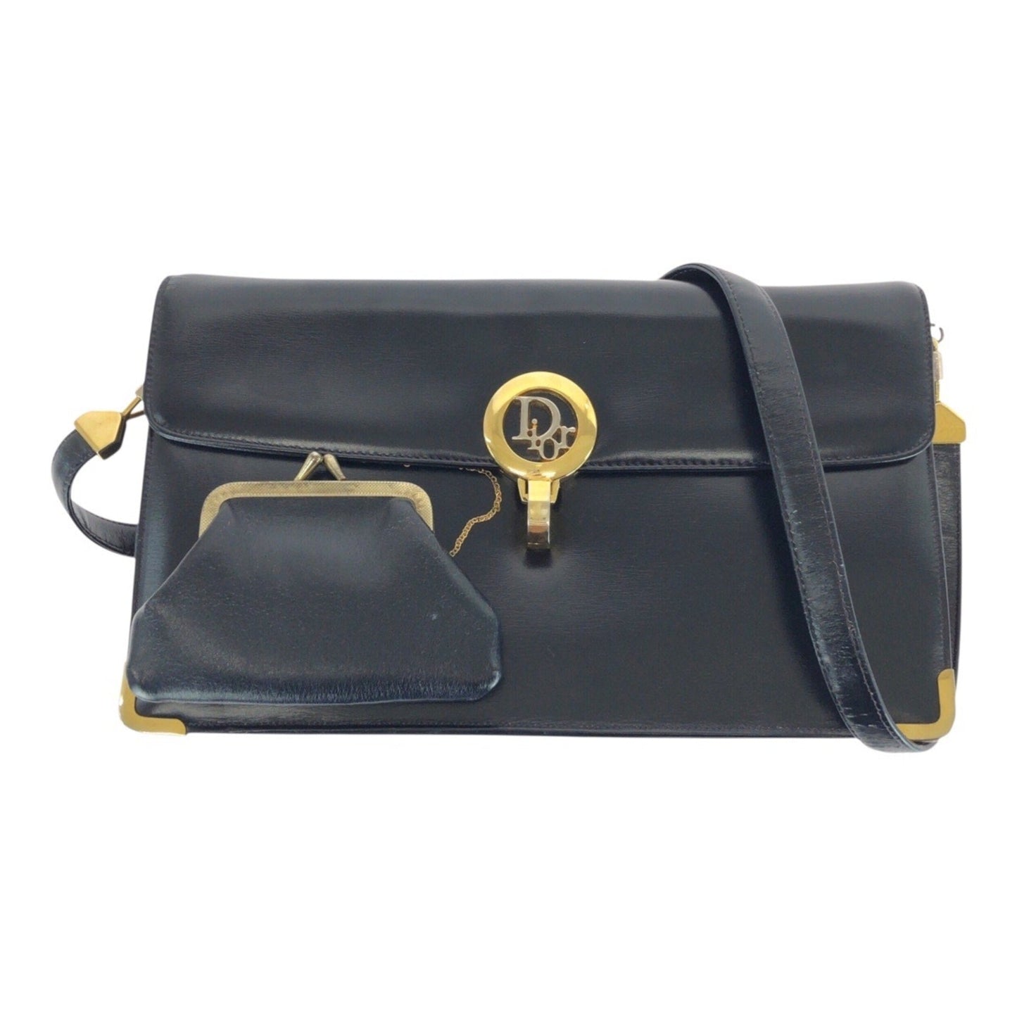 Christian Dior Black Leather Pochette Shoulder Bag ()