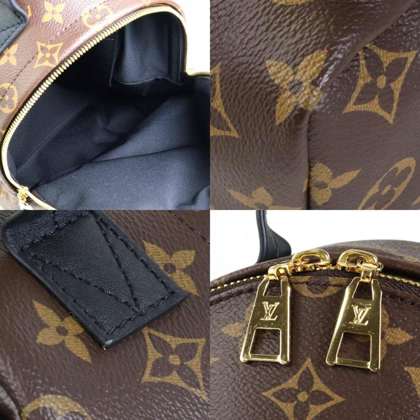 LOUIS VUITTON Backpack Monogram Palm Springs PM Canvas Brown Unisex M44871