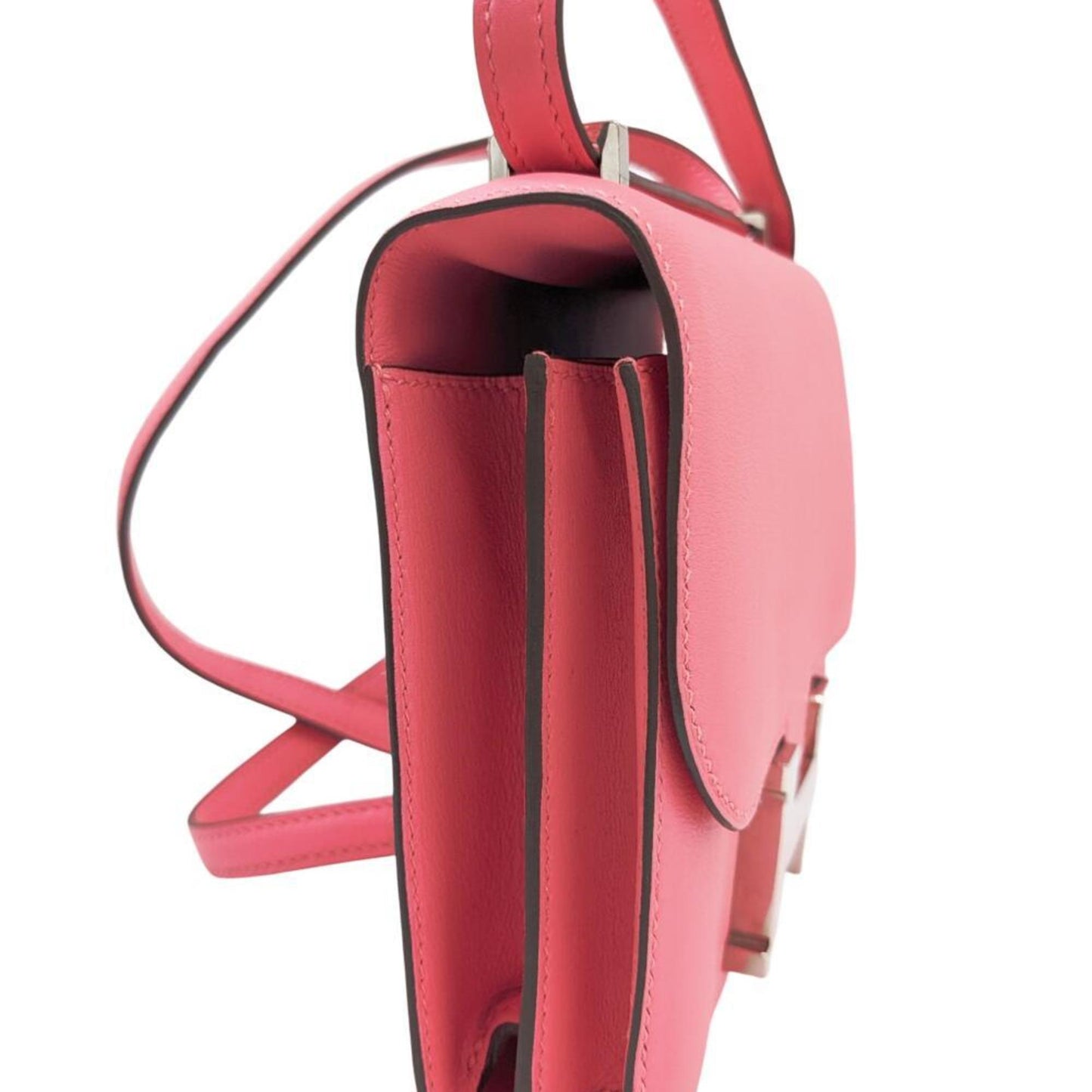 Hermes Pink Rose Azalee Evercalf Leather Shoulder Bag ( )