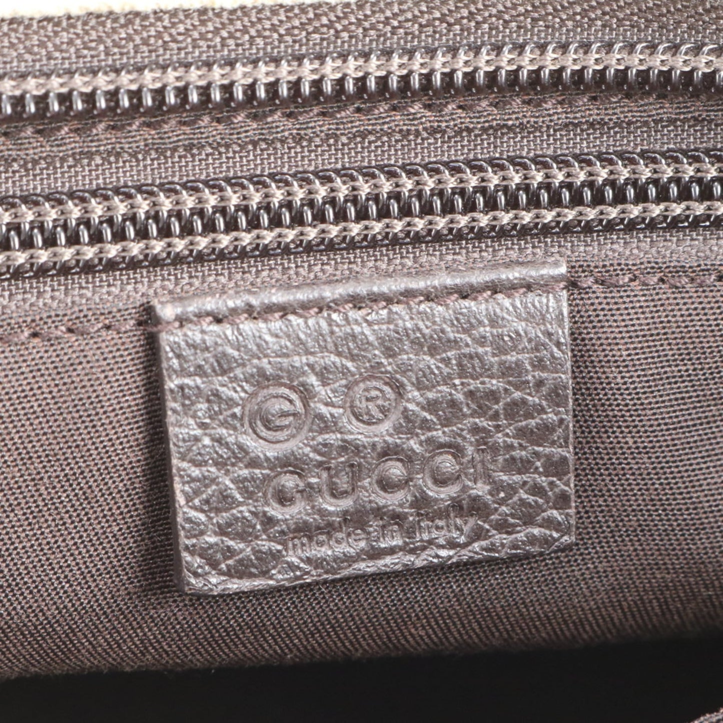Gucci Brown Leather Canvas Handbag ( )