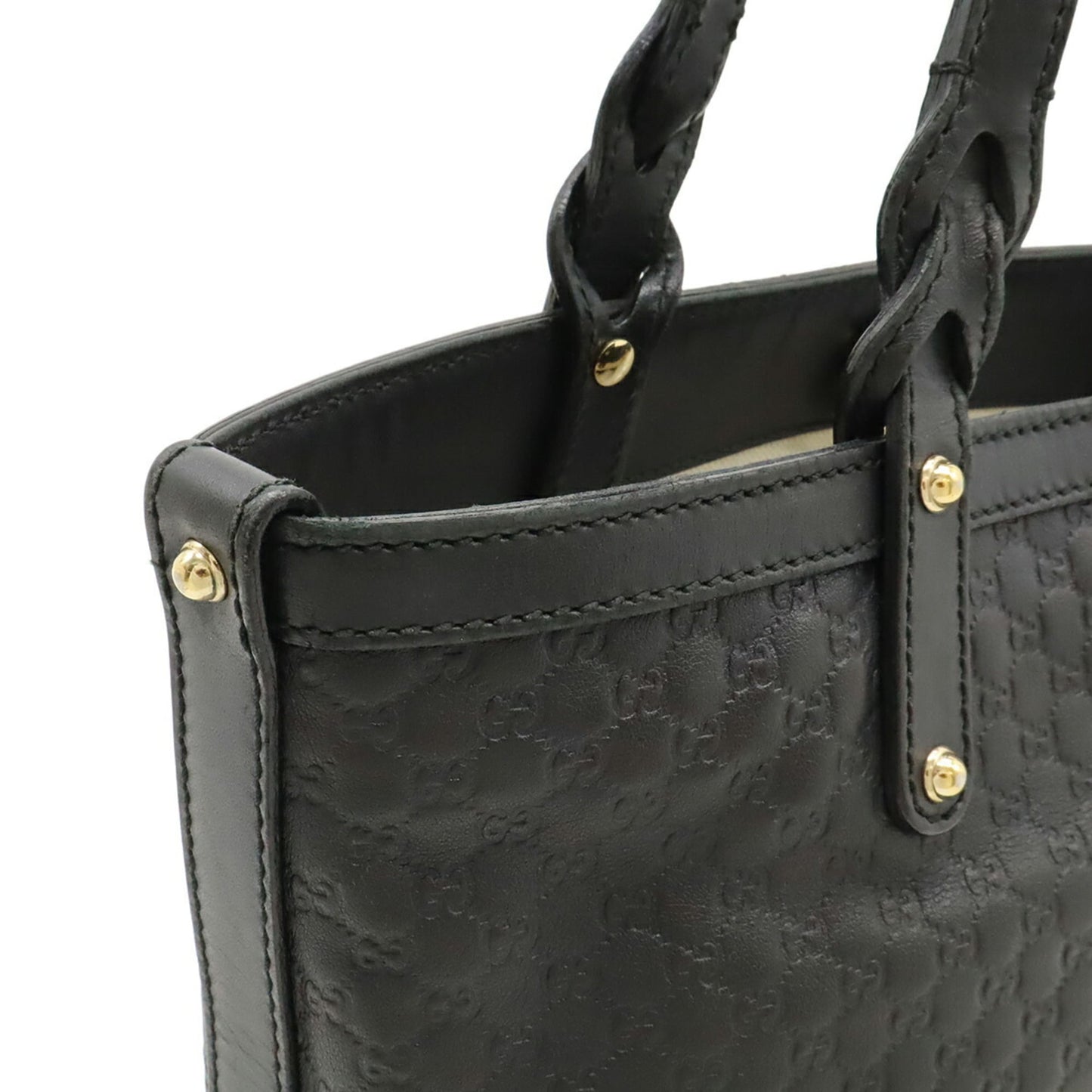 Gucci Black Leather Handbag Tote Bag ( )