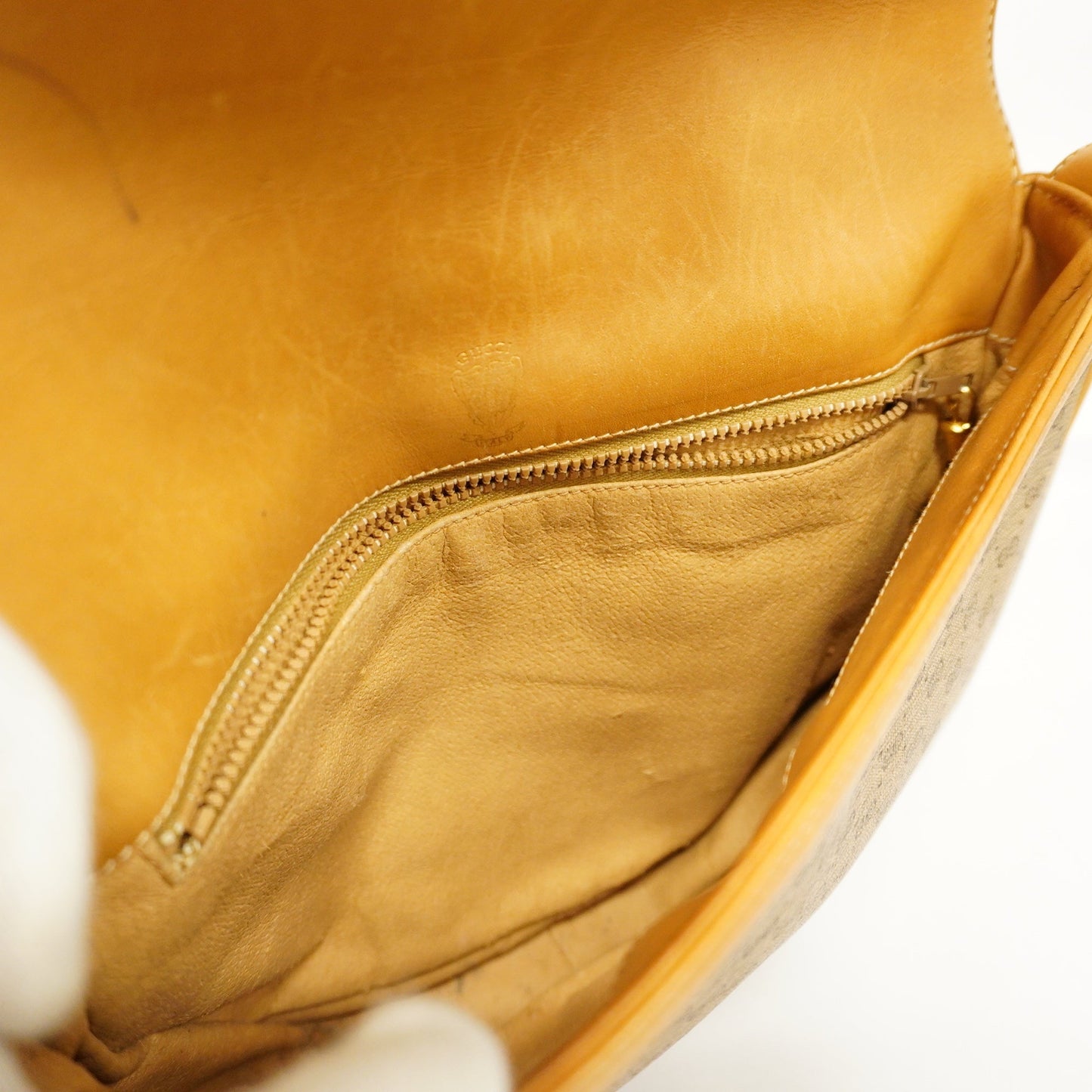 GUCCI Auth  Sherry Line Micro GG 007 89 1095 Women's PVC Shoulder Bag Beige