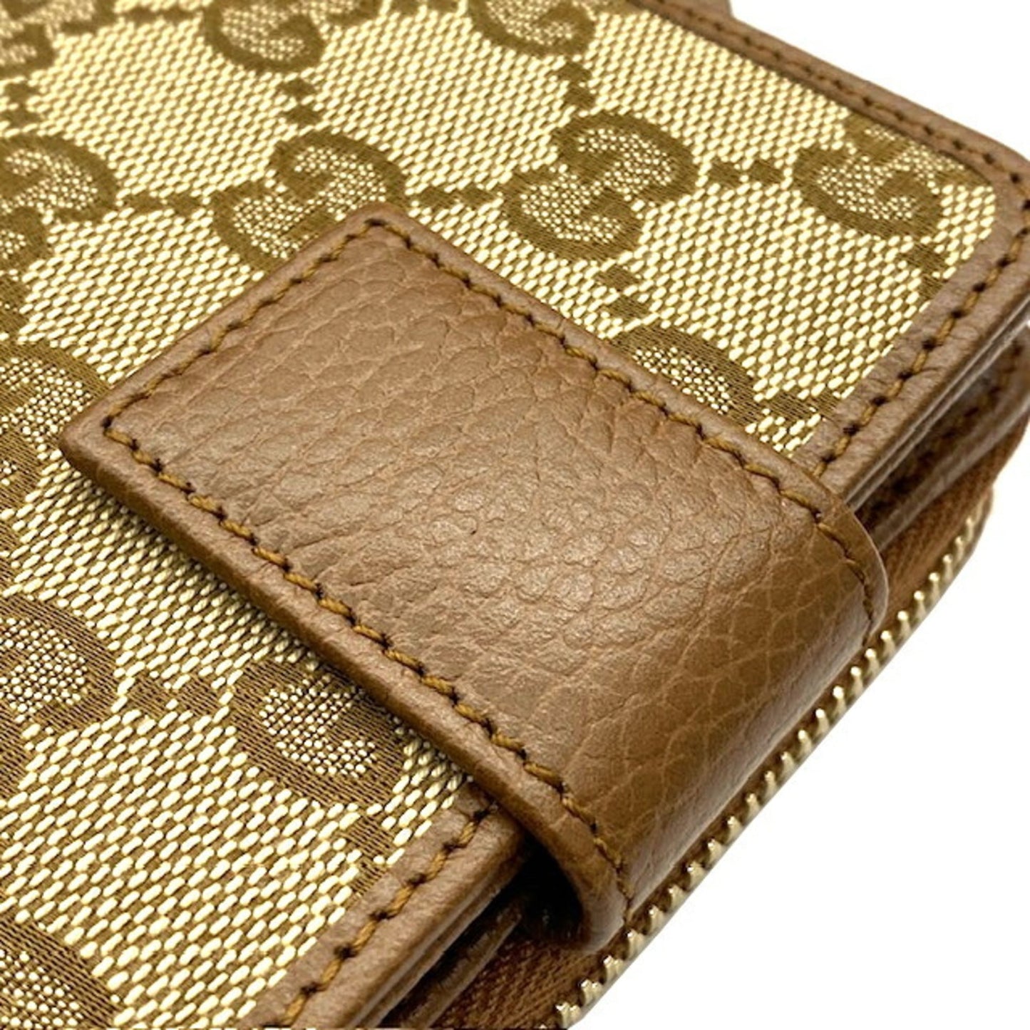 Gucci Beige Brown Gg Canvas Leather Wallet (Bi-Fold) ( )