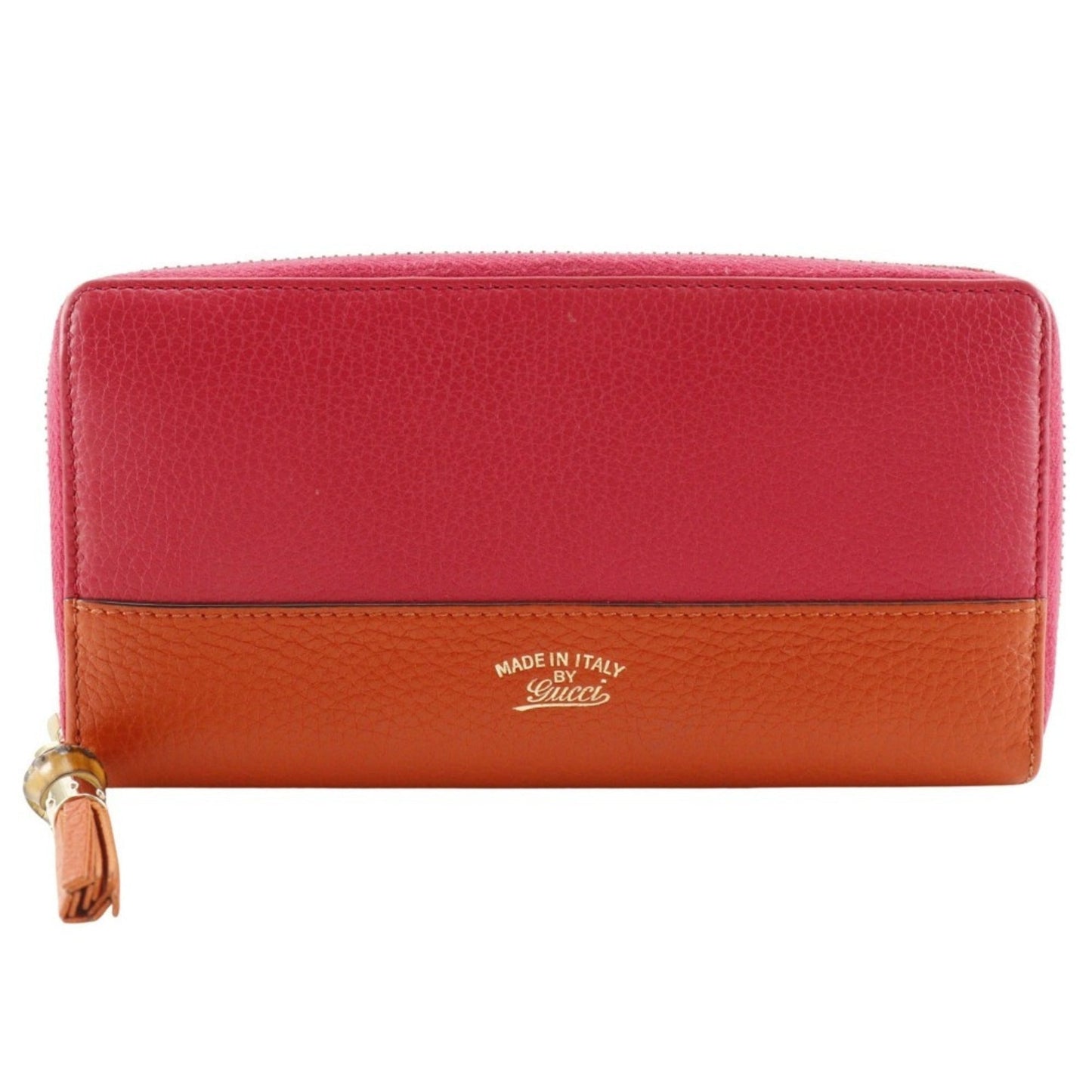 Gucci Orange Pink Leather Long Wallet (Bi-Fold) ( )