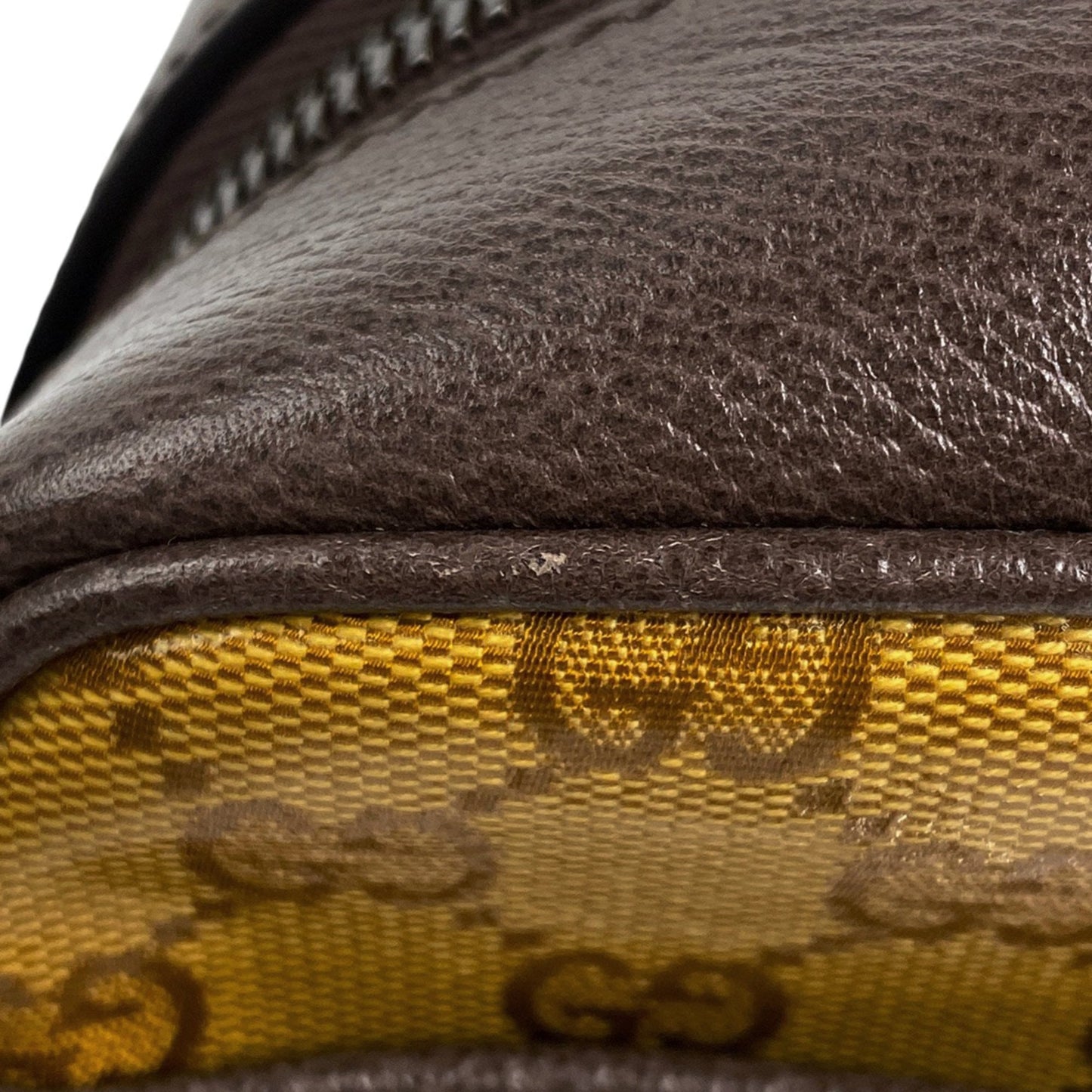 Gucci Brown Coated Canvas Leather Shoulder Bag ( )