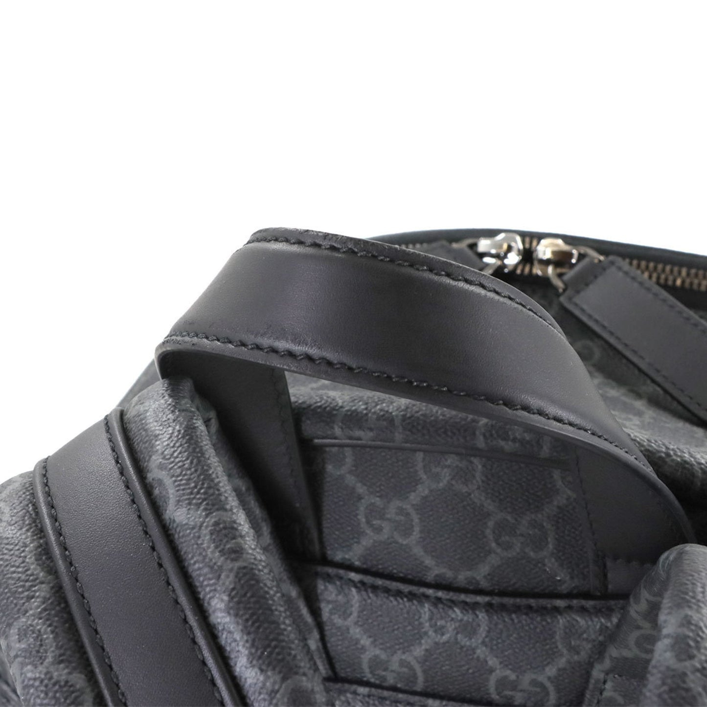 Gucci Black Fabric Leather Backpack ( )