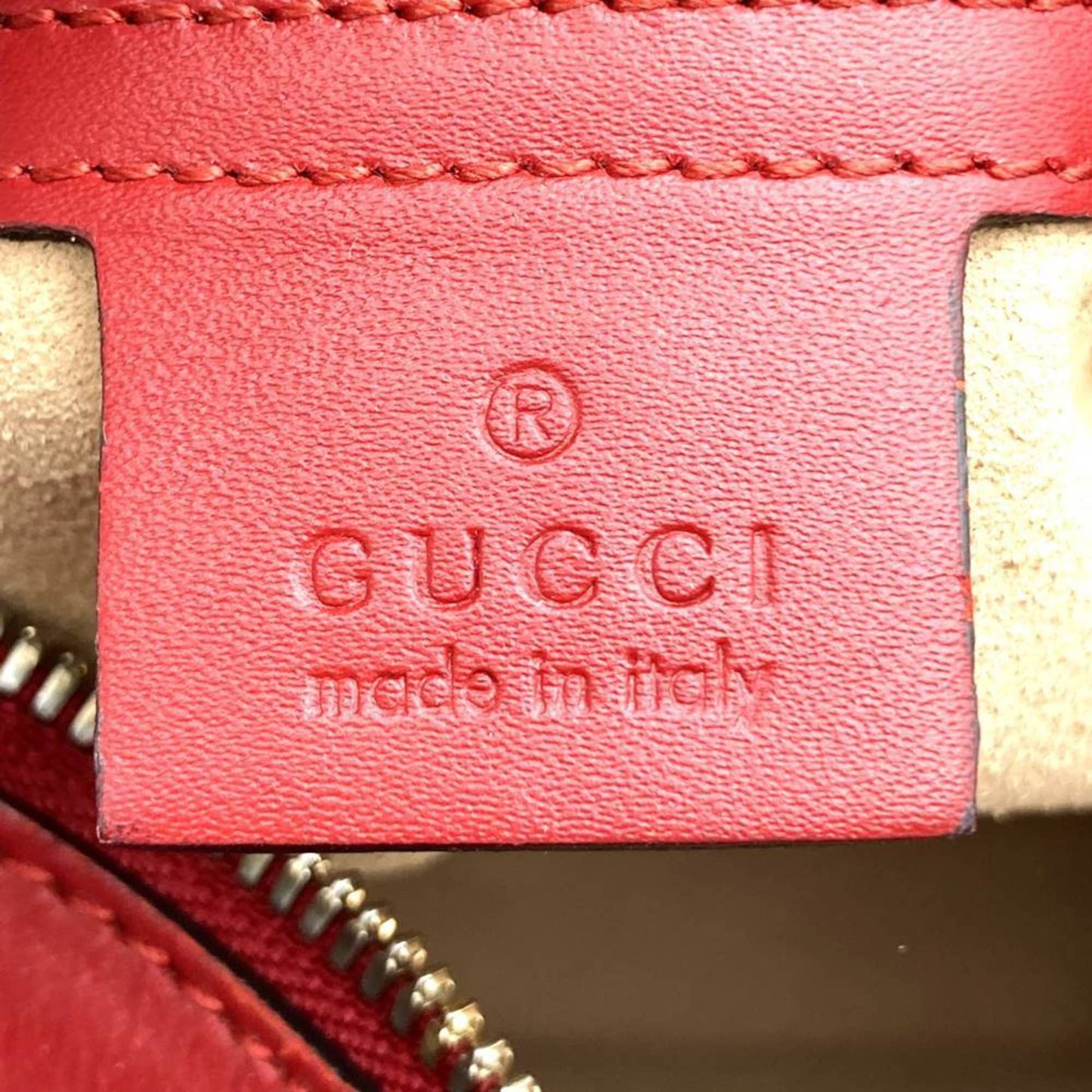Gucci Red Color Leather Handbag Shoulder Bag ( )