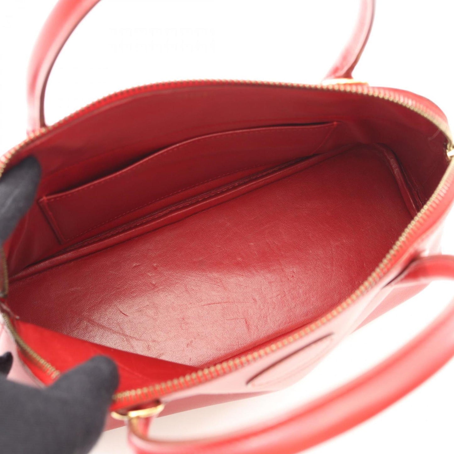 Hermes Red Color Rouge Vif Box Calf Leather Handbag ( )