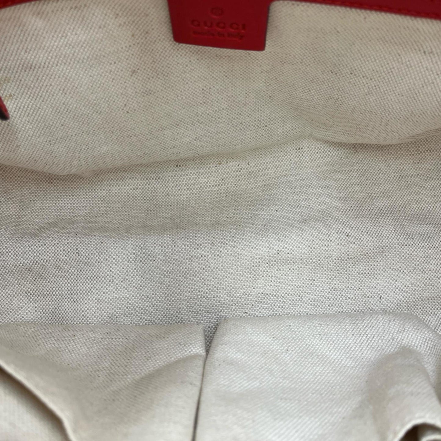 Gucci Red Color Leather Pouch Tote Bag ( )