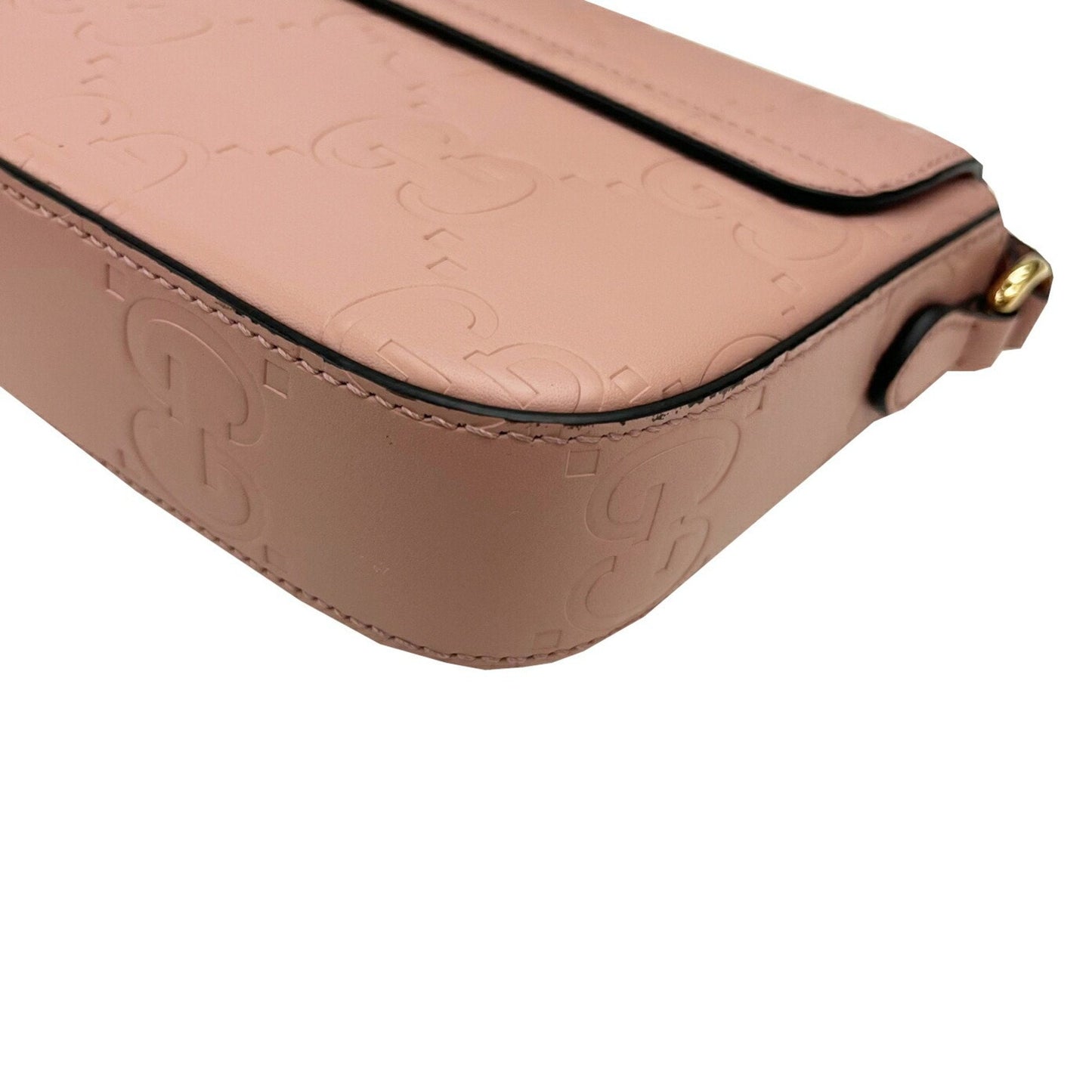 Gucci Pink Gg Leather Shoulder Bag ( )