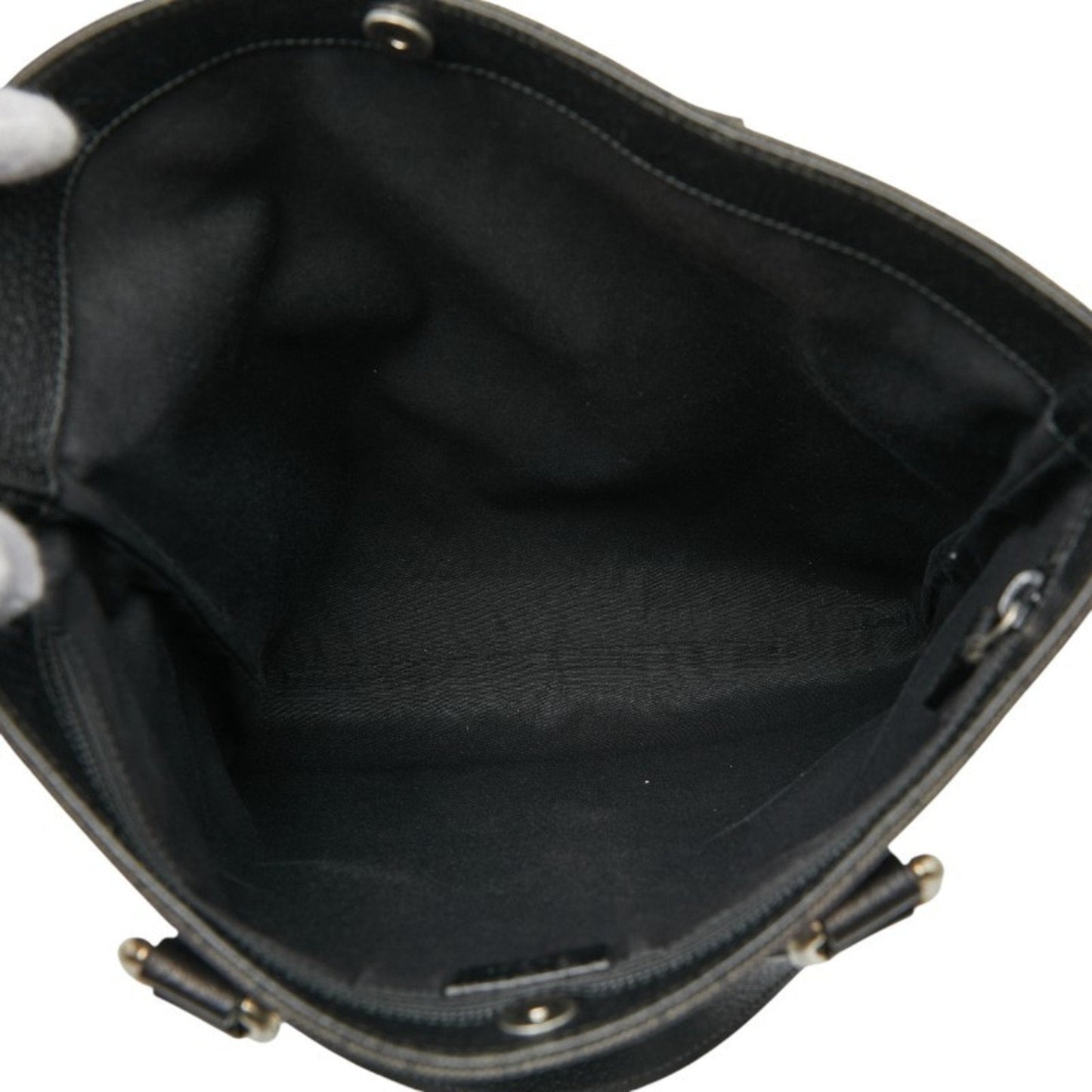 Gucci Black Canvas Leather Shoulder Bag Tote Bag ( )