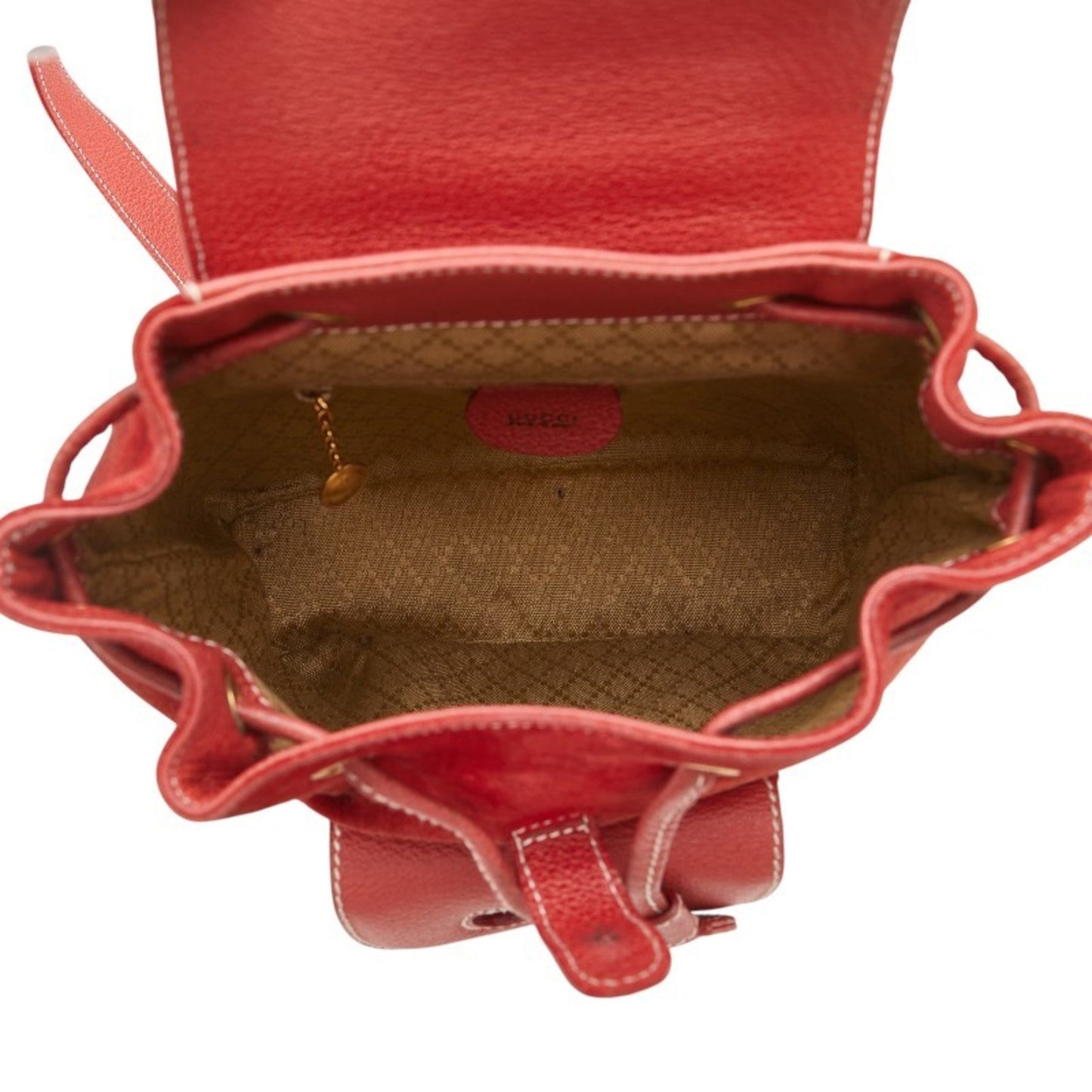 Gucci Bamboo Red Color Suede Leather Backpack ( )