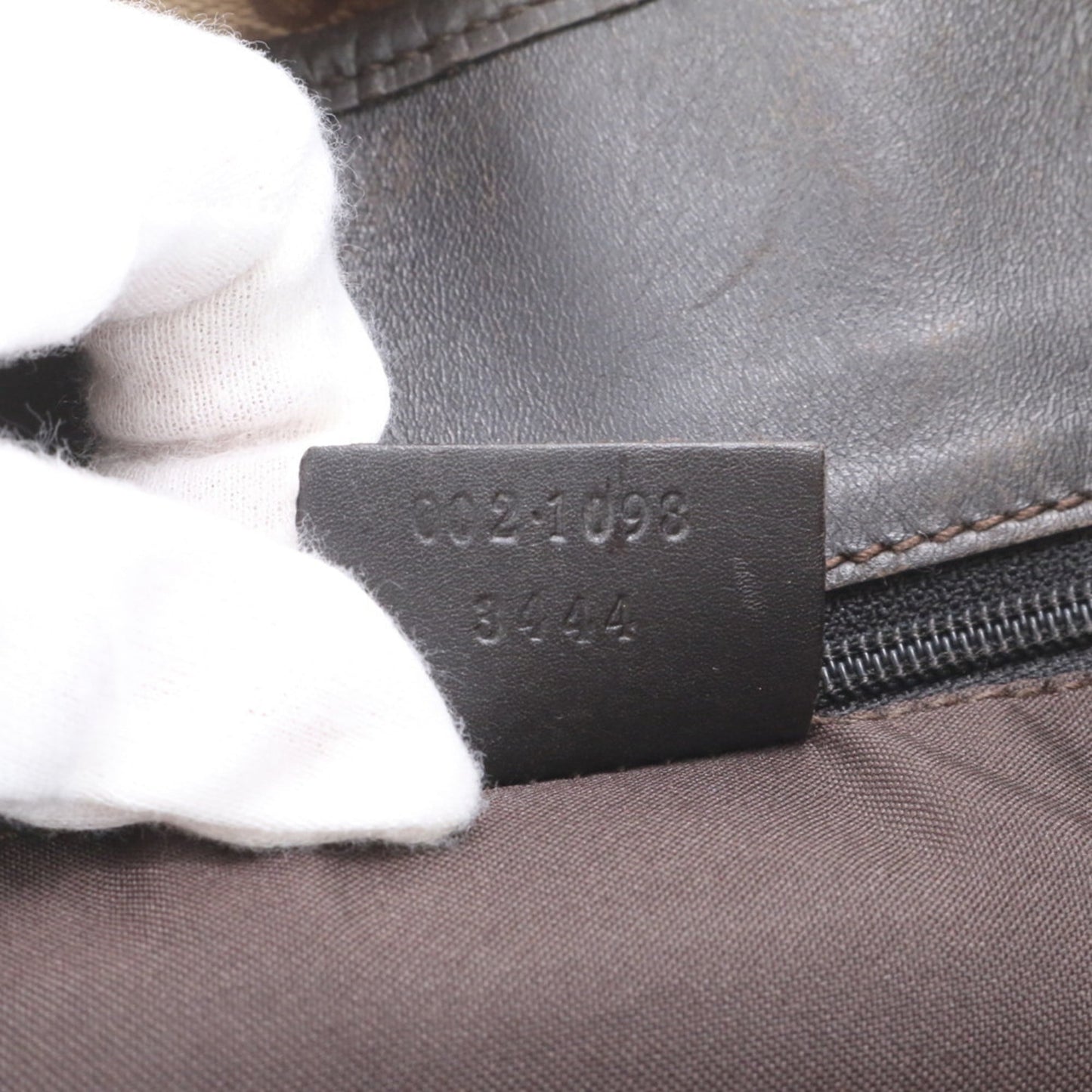 Gucci Brown Leather Canvas Tote Bag ( )