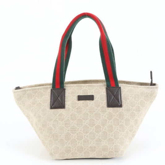Gucci Brown Leather Canvas Handbag ( )