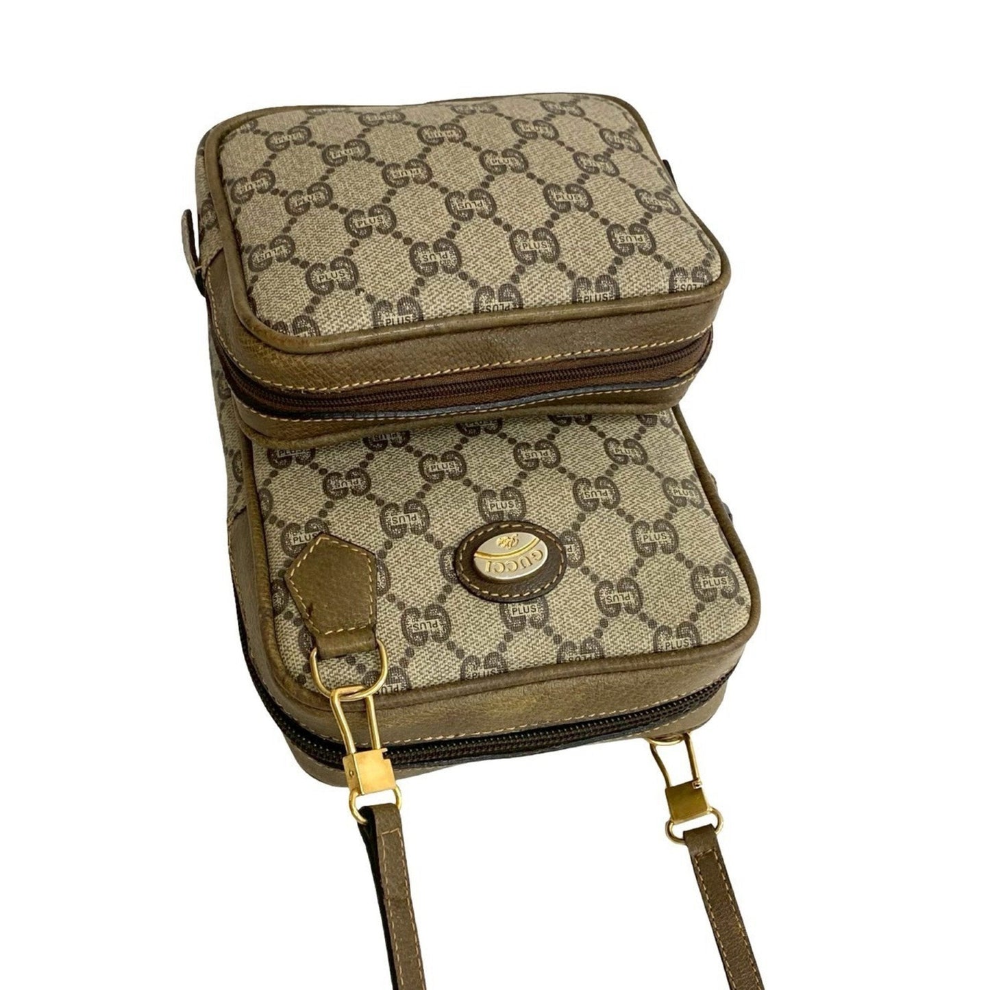 Gucci Brown Leather Pvc Pochette Shoulder Bag ( )