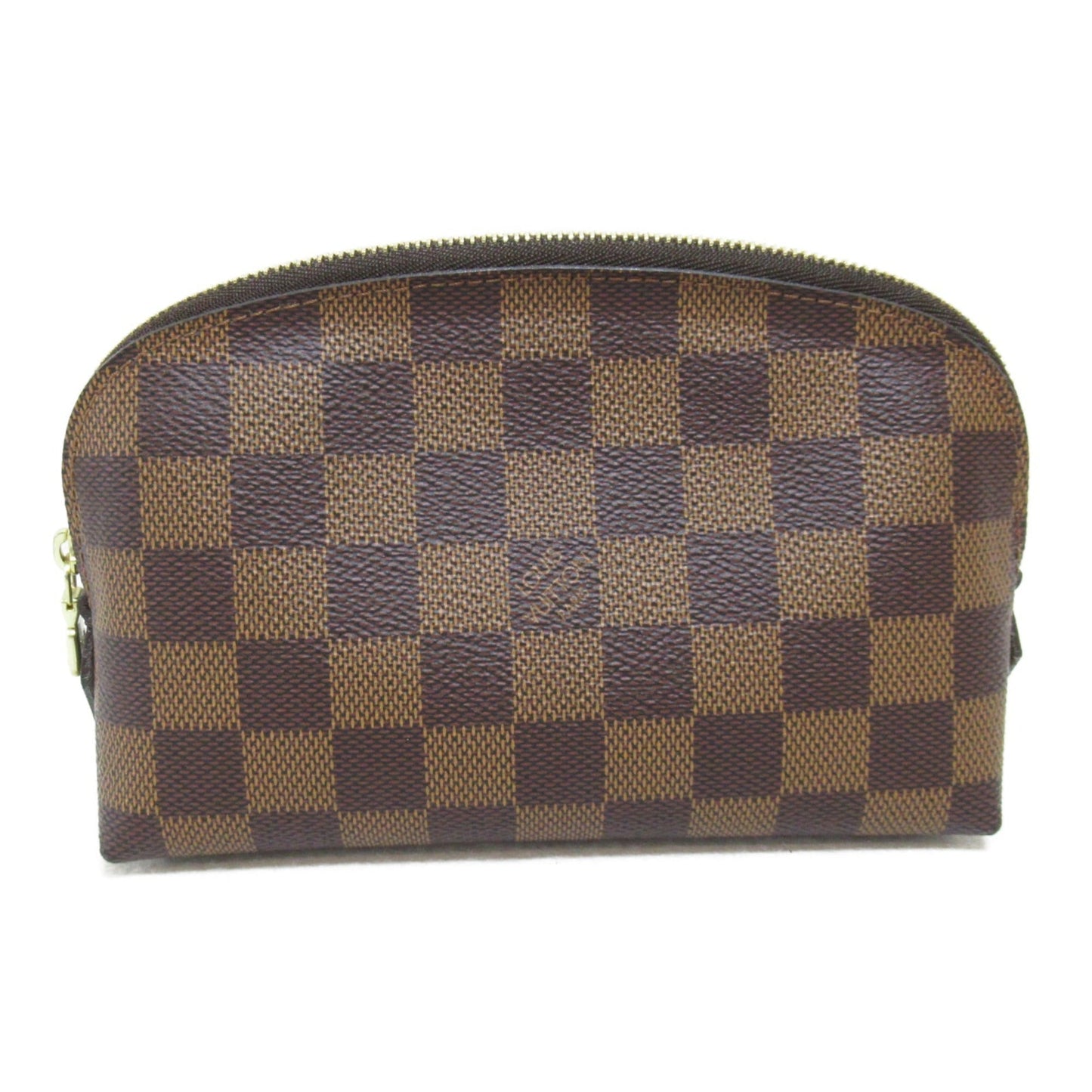 LOUIS VUITTON Pochette Cosmetics Pouch Brown Damier PVC coated canvas Clutch