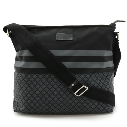Gucci Black Gray Nylon Leather Shoulder Bag ( )