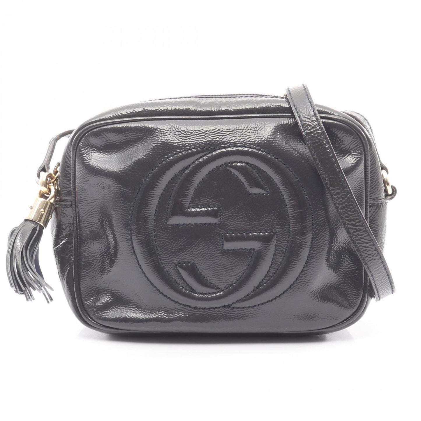 Gucci Navy Patent Leather Shoulder Bag ( )