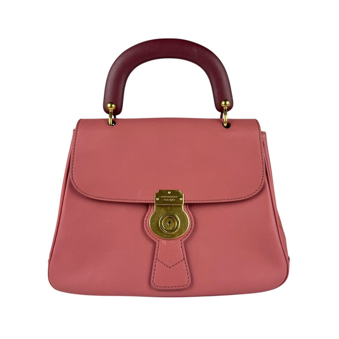 Burberry Burgundy Pink Leather Handbag Shoulder Bag ( )