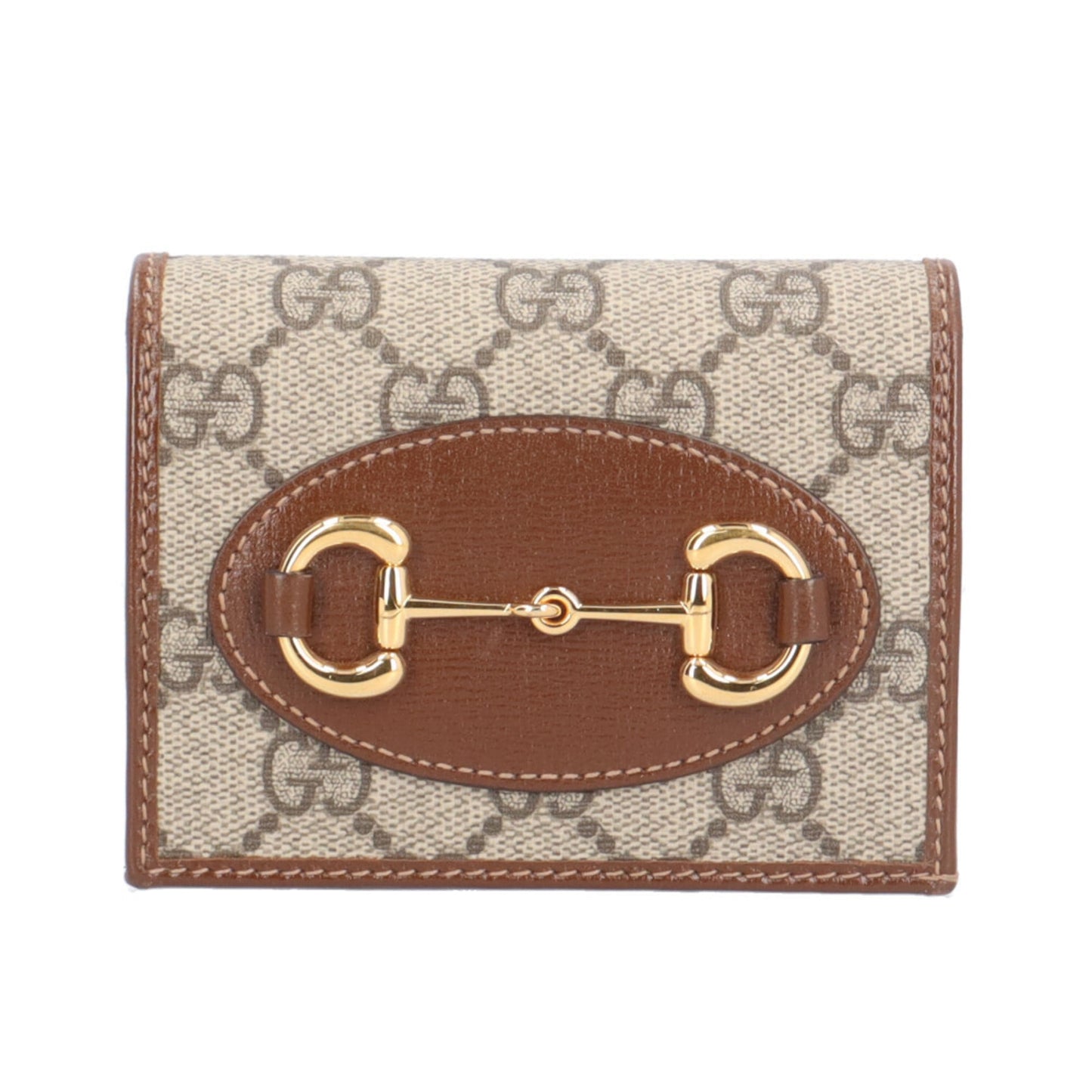 Gucci Beige Brown Gg Supreme Leather Wallet (Bi-Fold) ( )
