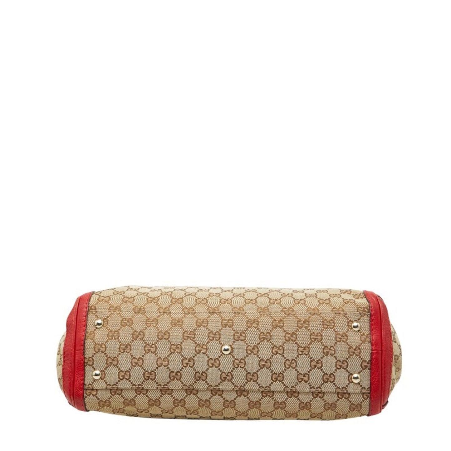 Gucci Beige Red Color Canvas Leather Tote Bag ( )