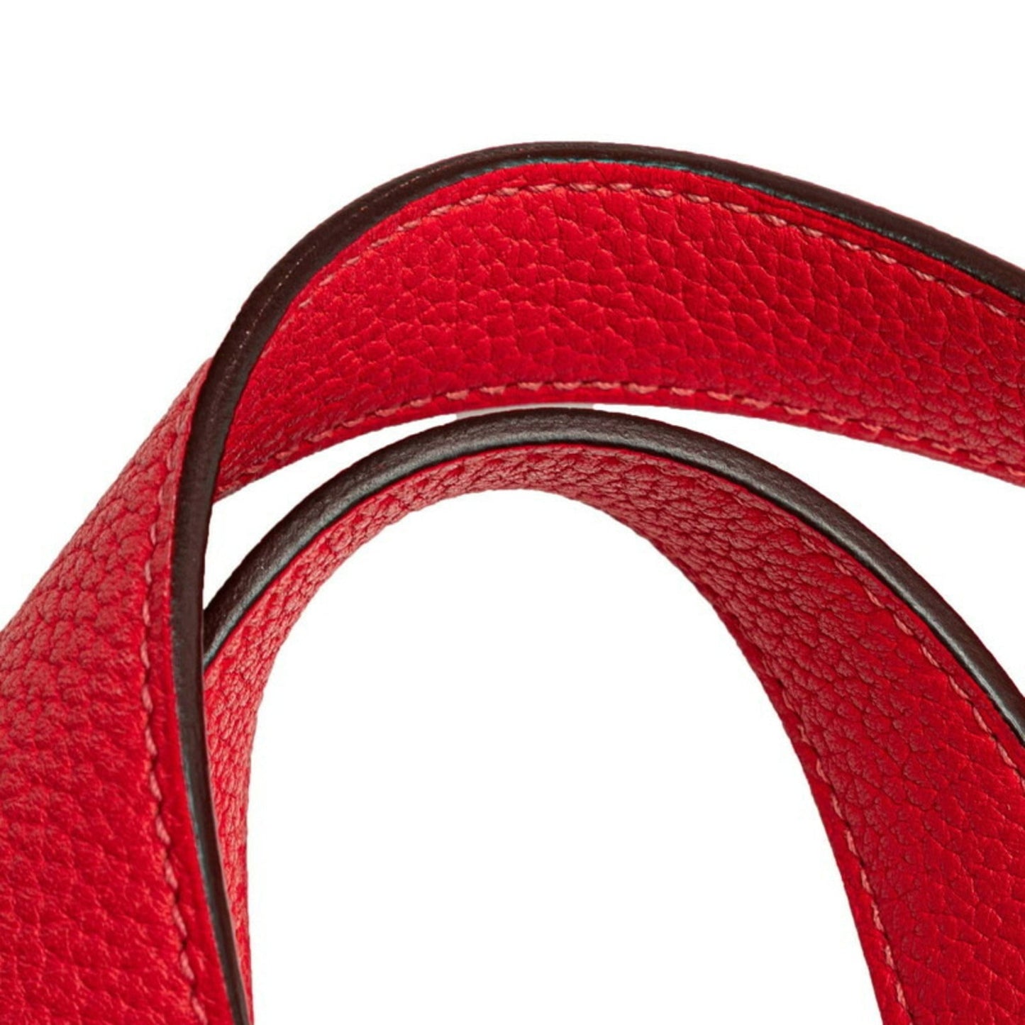 Hermes Red Color Rose Jaipur Taurillon Clemence Leather Handbag ( )