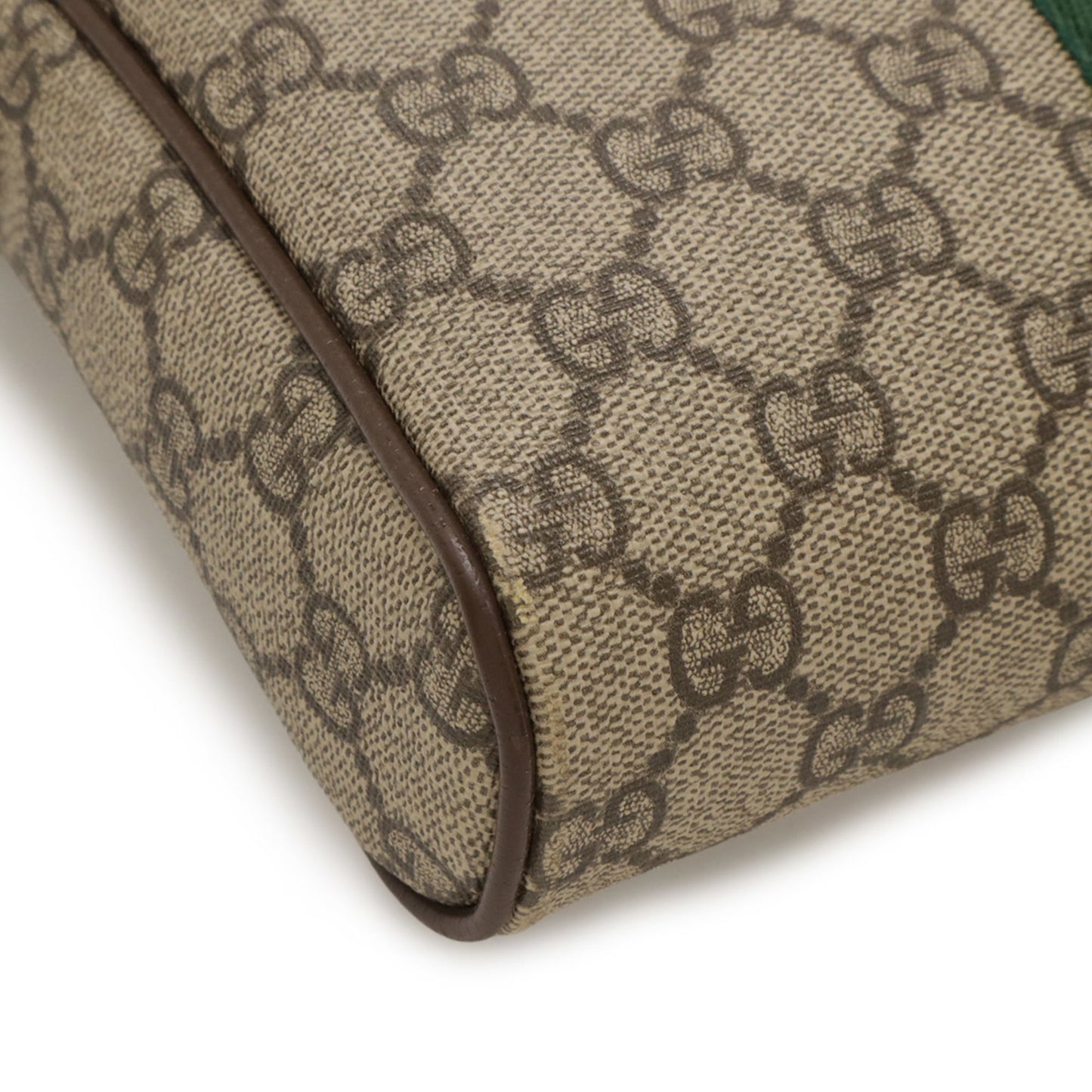 Gucci Beige Brown Gg Supreme Canvas Leather Pvc Coated Canvas Shoulder Bag ( )