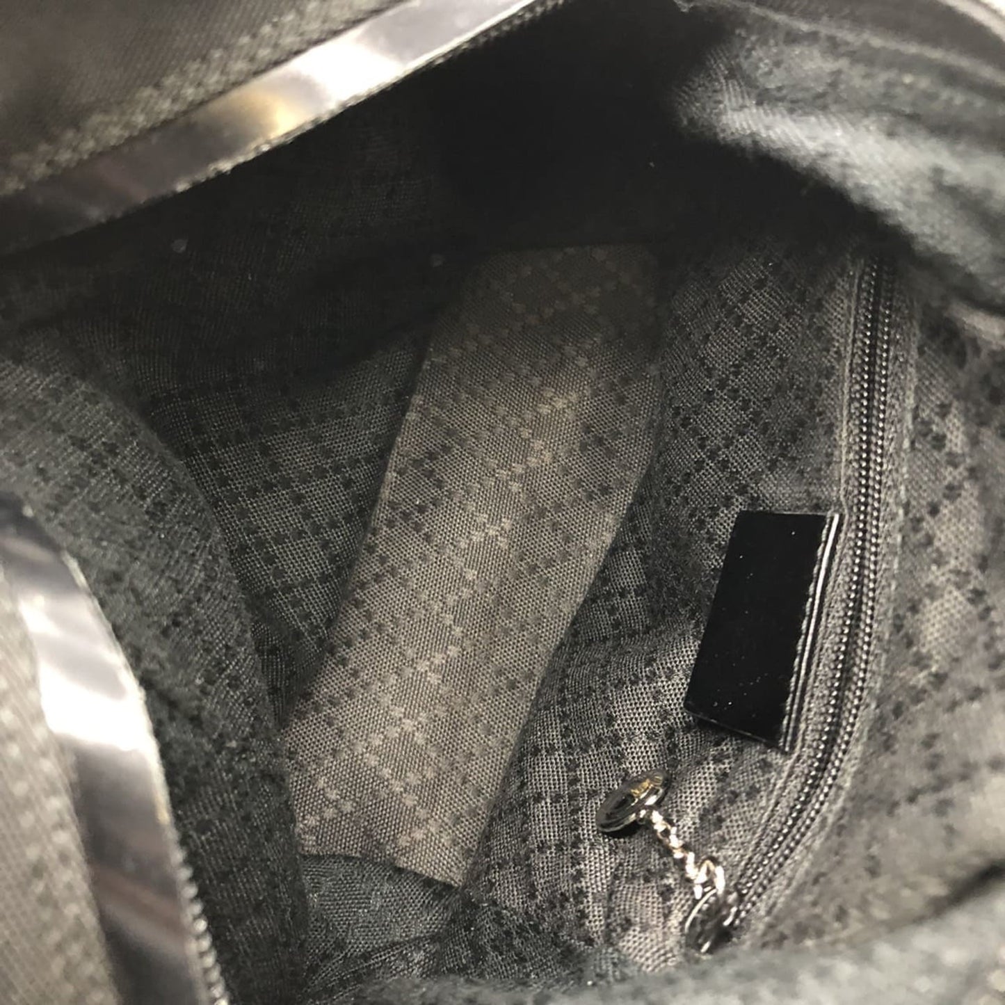 Gucci Black Canvas Leather Handbag Shoulder Bag ( )