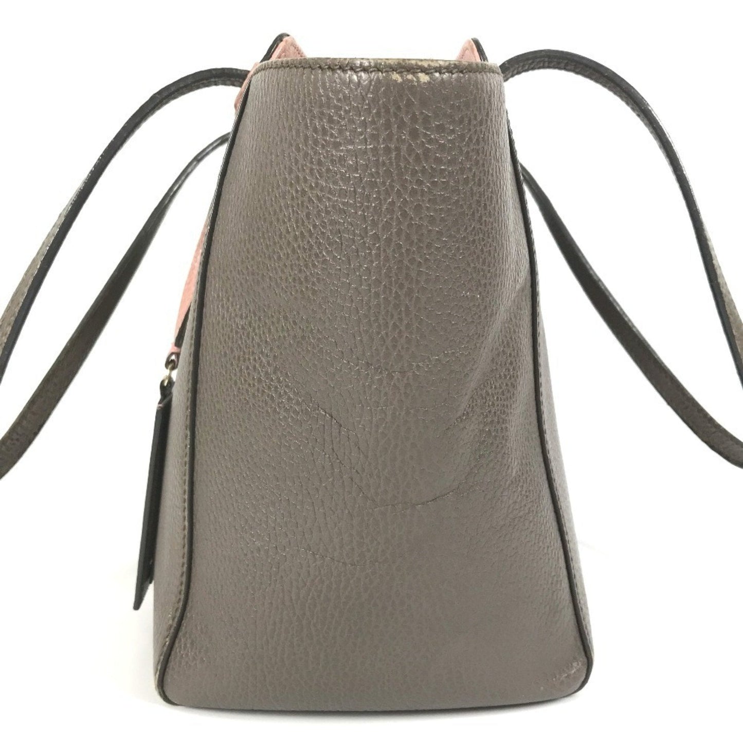 Gucci Gray Pink Leather Shoulder Bag Tote Bag ( )