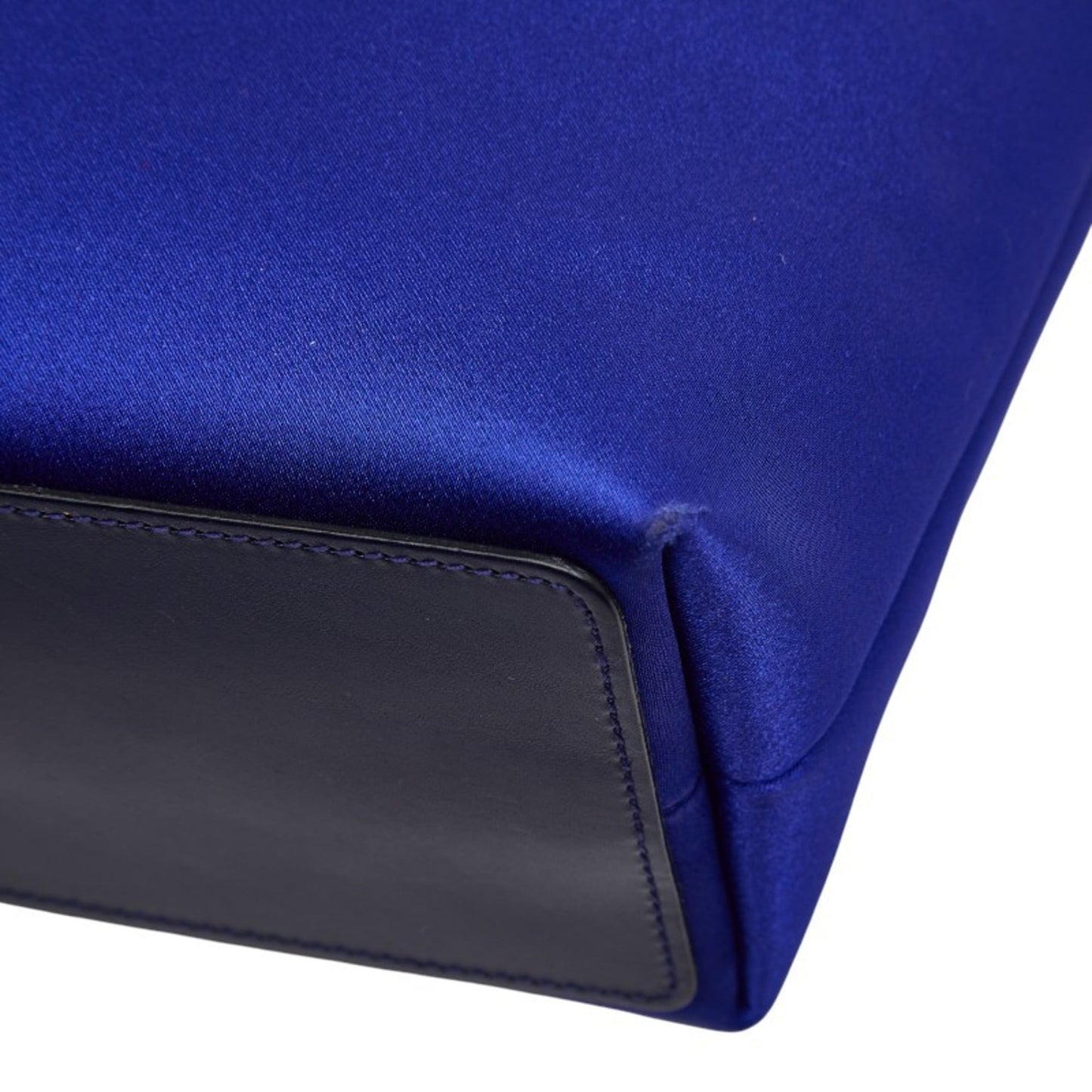 Gucci Blue Purple Satin Leather Handbag Tote Bag ( )