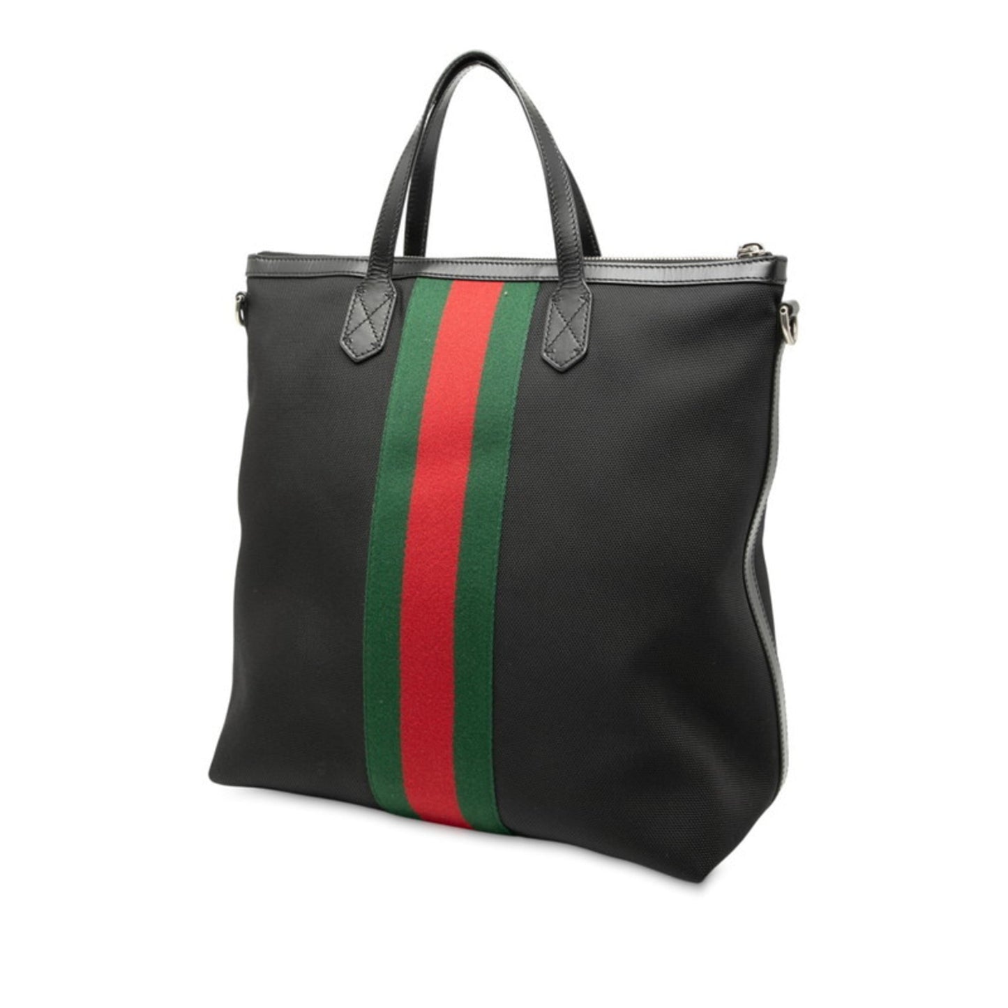 Gucci Black Canvas Shoulder Bag Tote Bag ( )