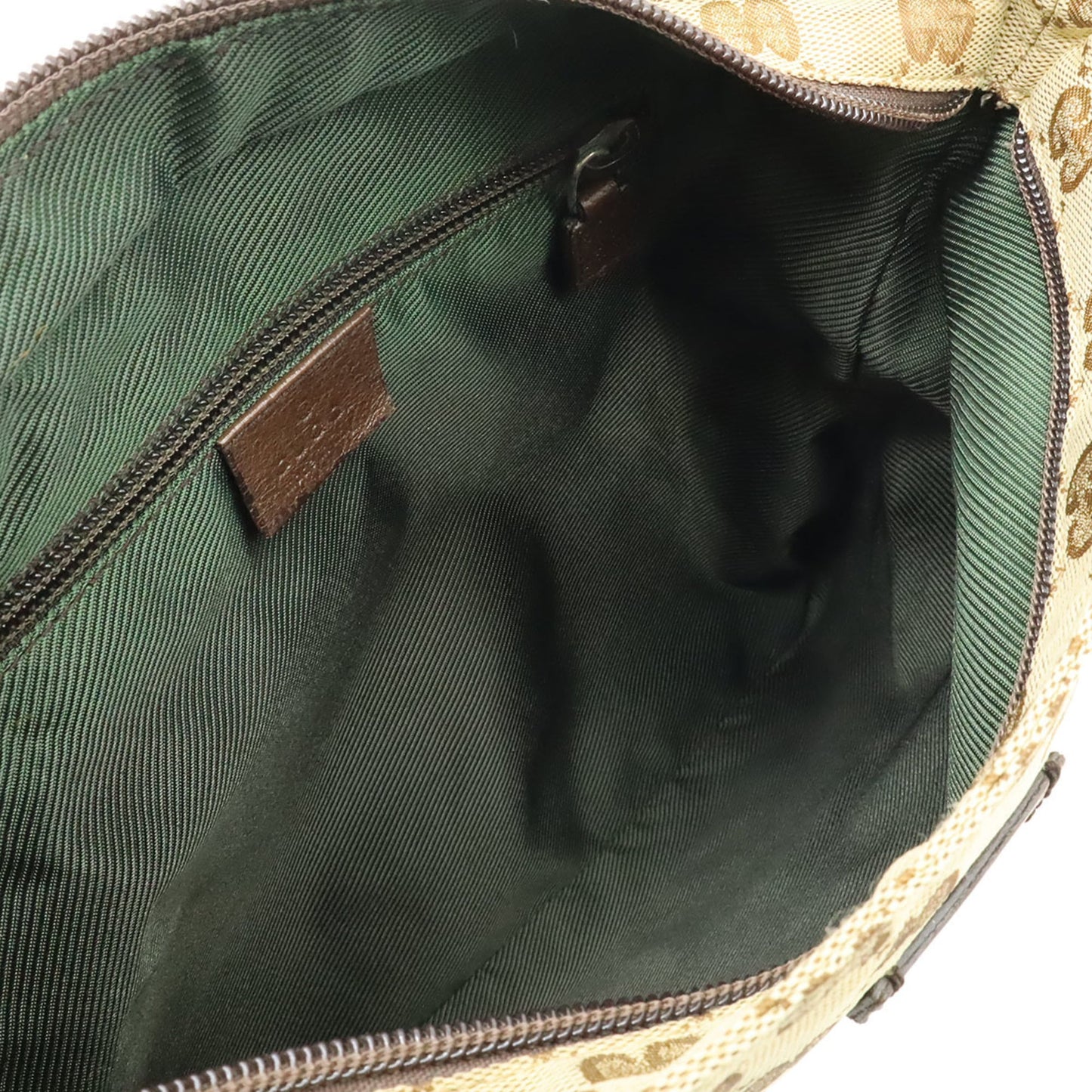Gucci Beige Black Brown Dark Brown Nylon Canvas Shoulder Bag ( )