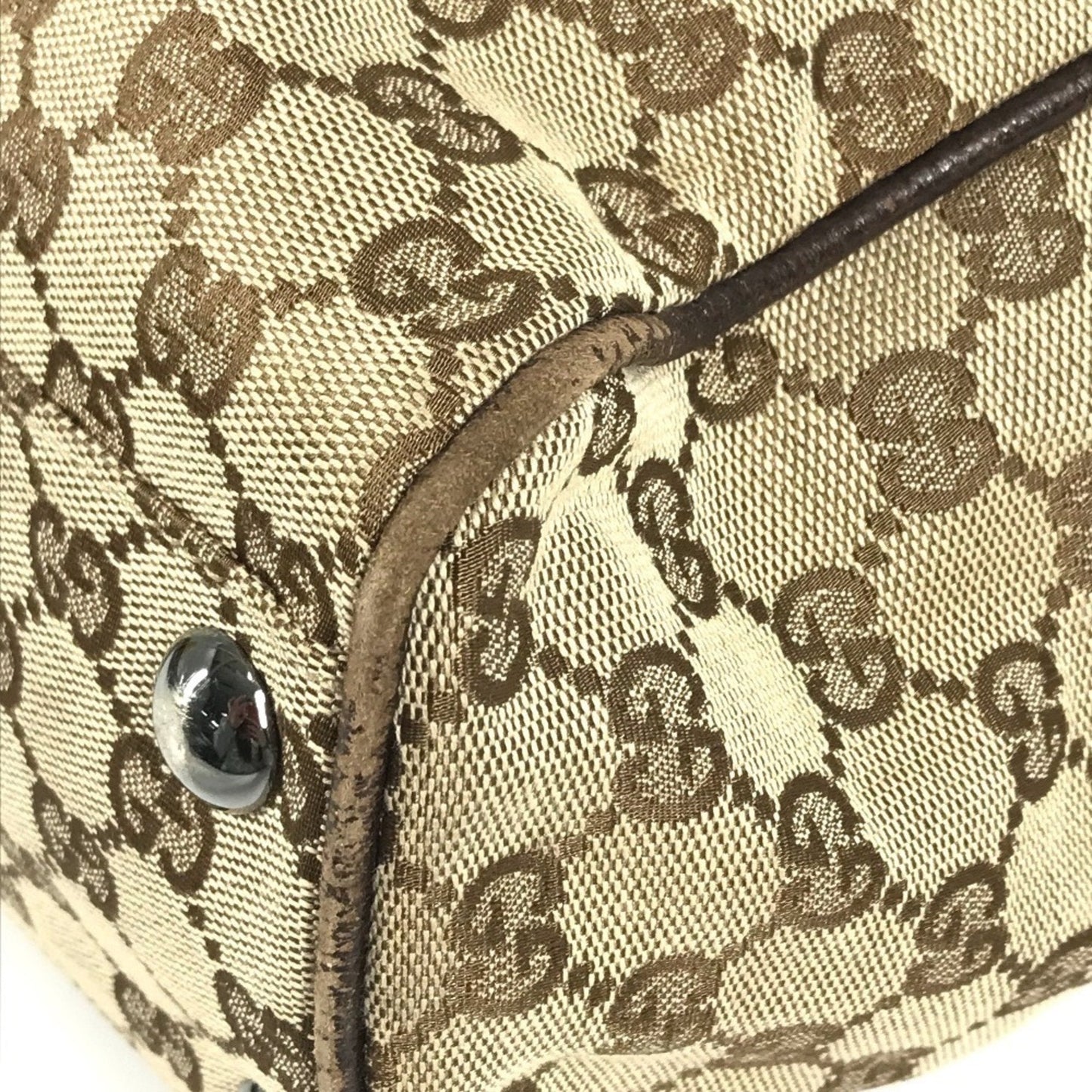 Gucci Beige Dark Brown Gg Canvas Shoulder Bag Tote Bag ( )