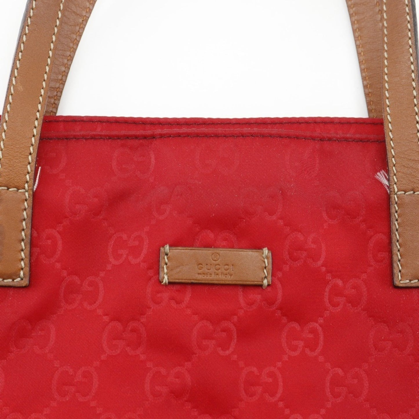 Gucci Red Color Nylon Boston Bag Handbag ( )