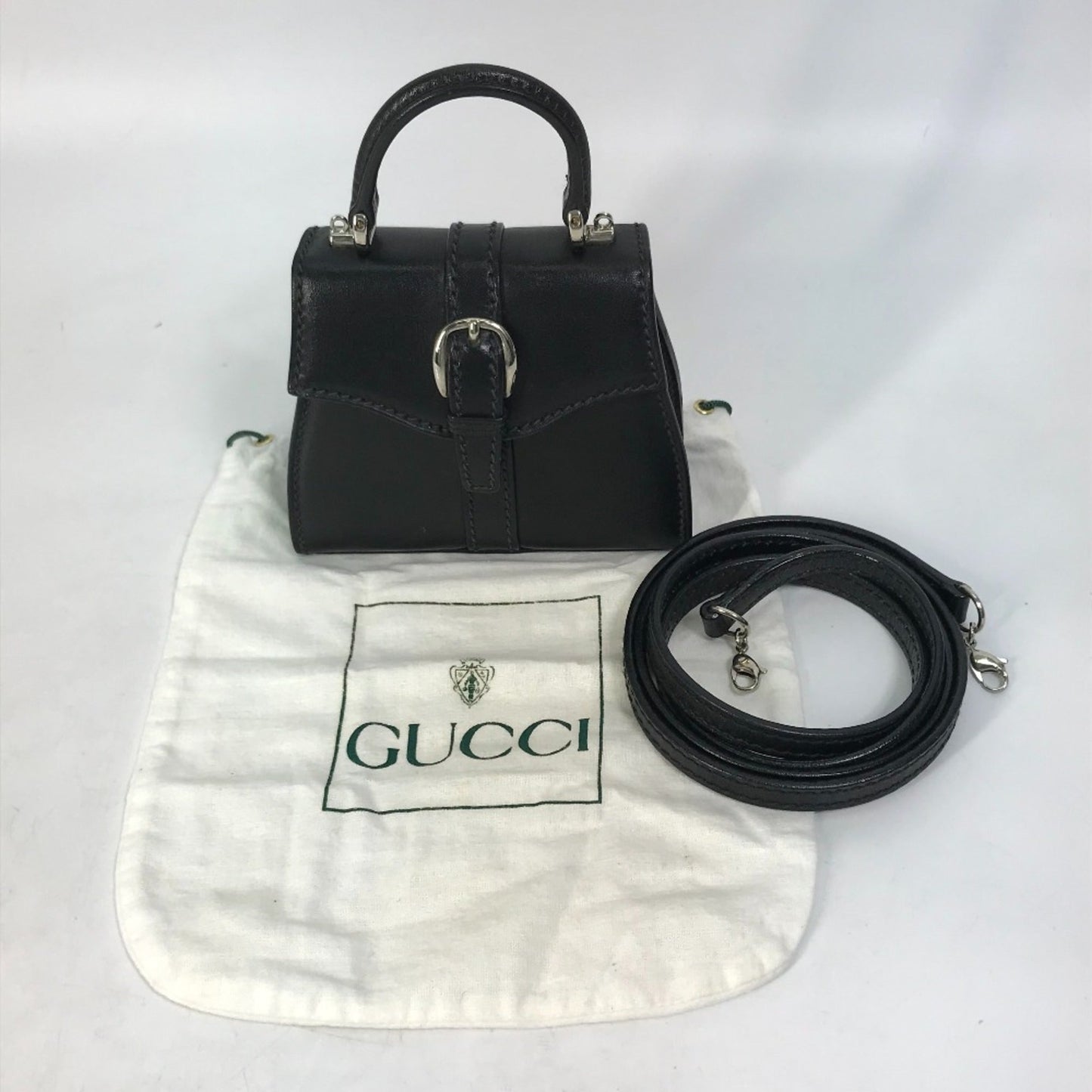 Gucci Black Leather Shoulder Bag ( )