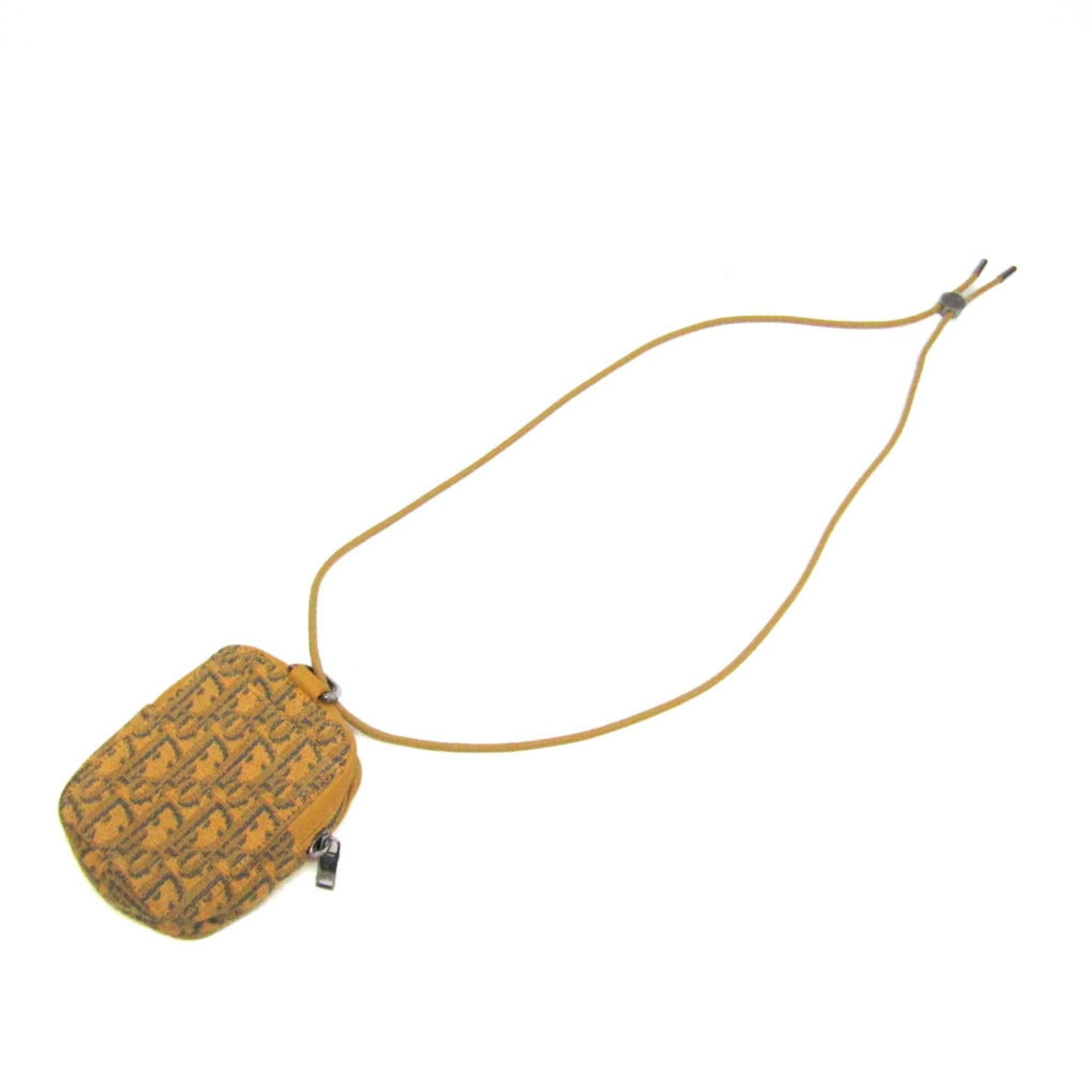 Christian Dior Yellow Leather Jacquard Pouch Shoulder Bag ()