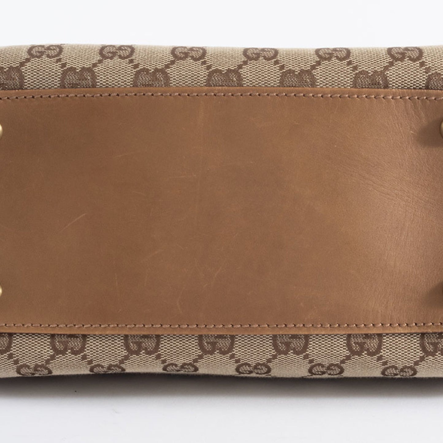 Gucci Gg Canvas Beige Brown Gg Canvas Leather Shoulder Bag ( )