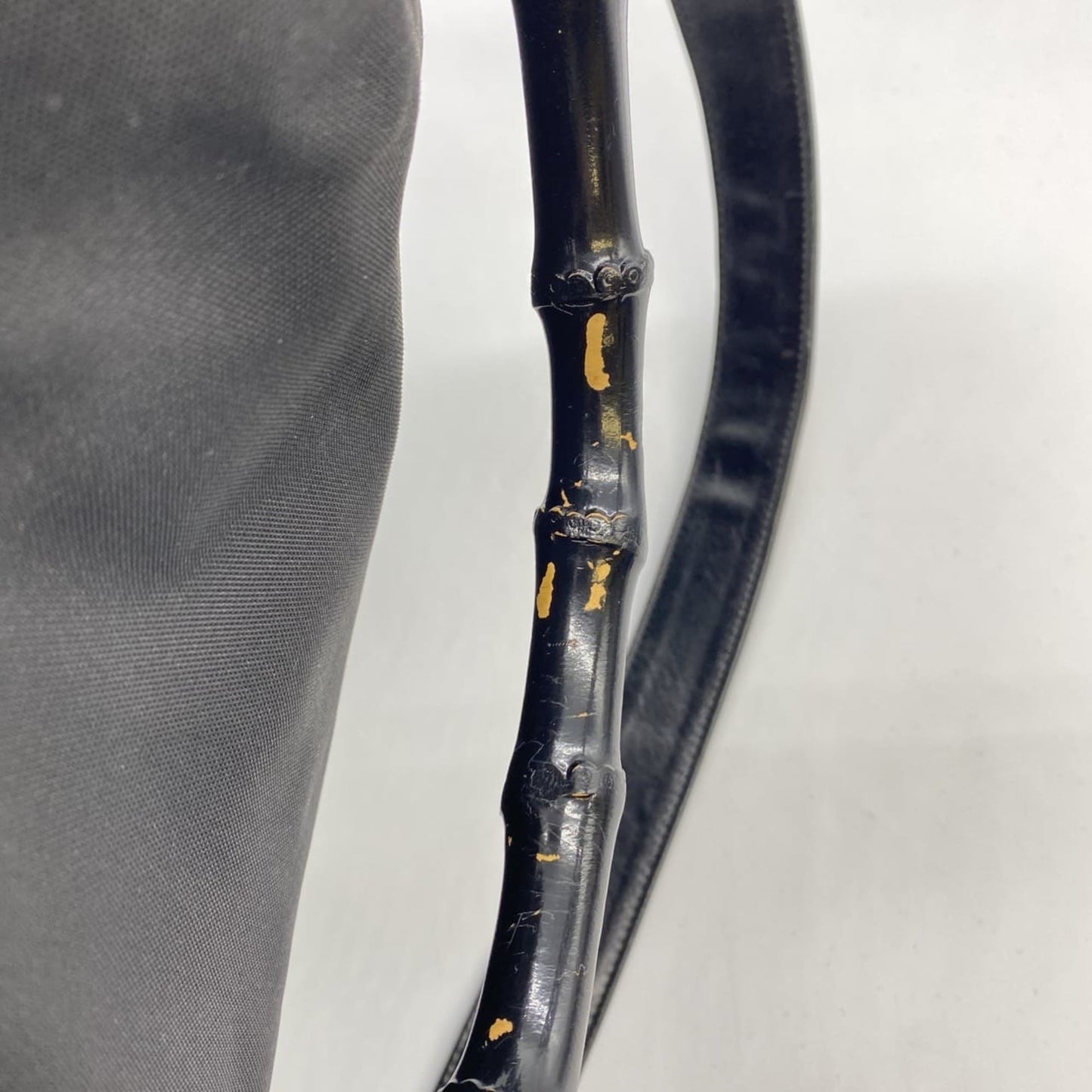 Gucci Bamboo Black Nylon Handbag Shoulder Bag ( )