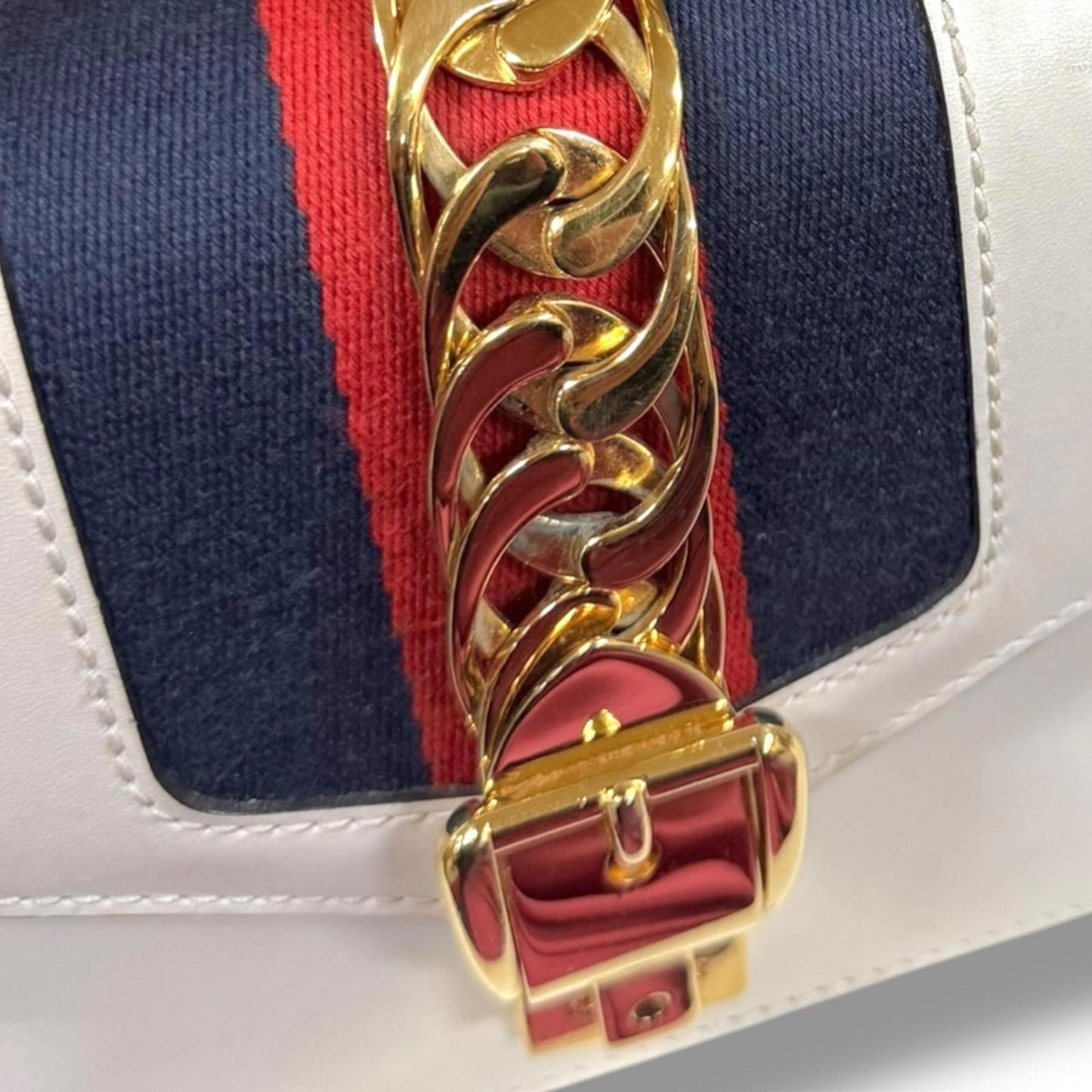 Gucci Ivory White Leather Shoulder Bag ( )