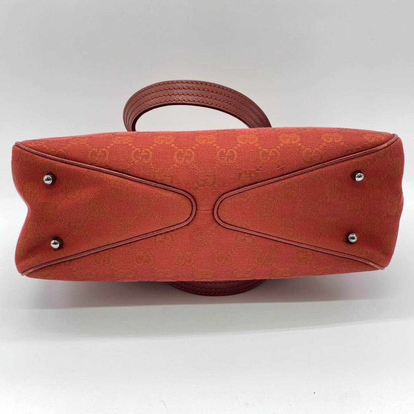 Gucci Red Color Gg Canvas Handbag Tote Bag ( )