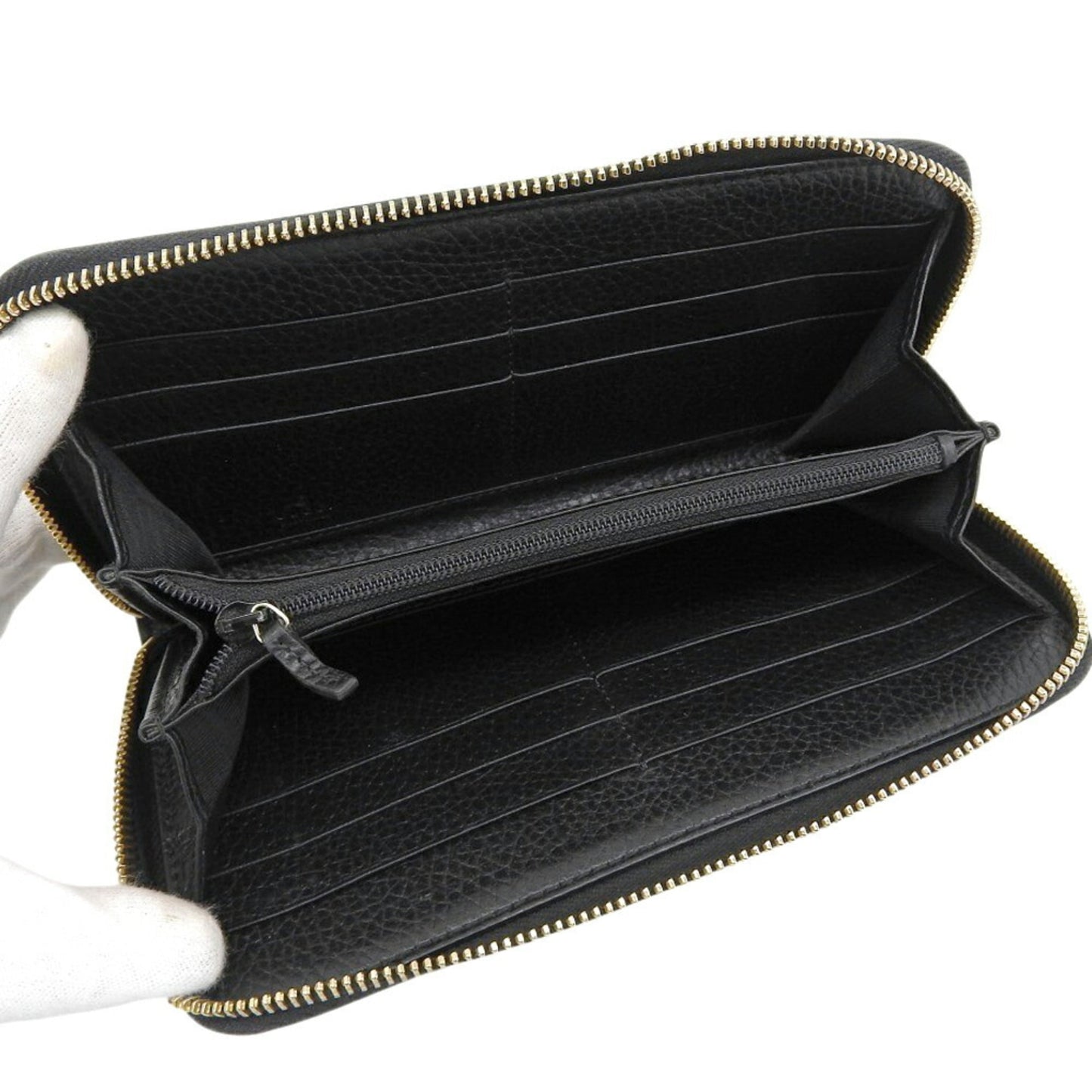 Gucci Black Leather Long Wallet (Bi-Fold) ( )