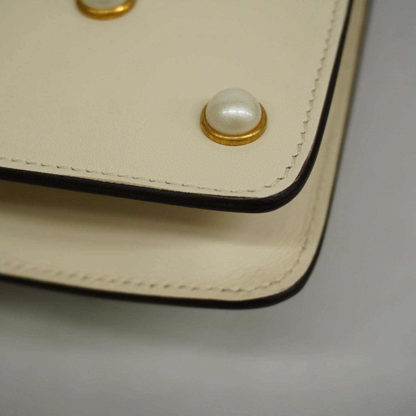 GUCCI Auth  Broadway 453778 Women's Undefined,Leather Shoulder Bag Ivory