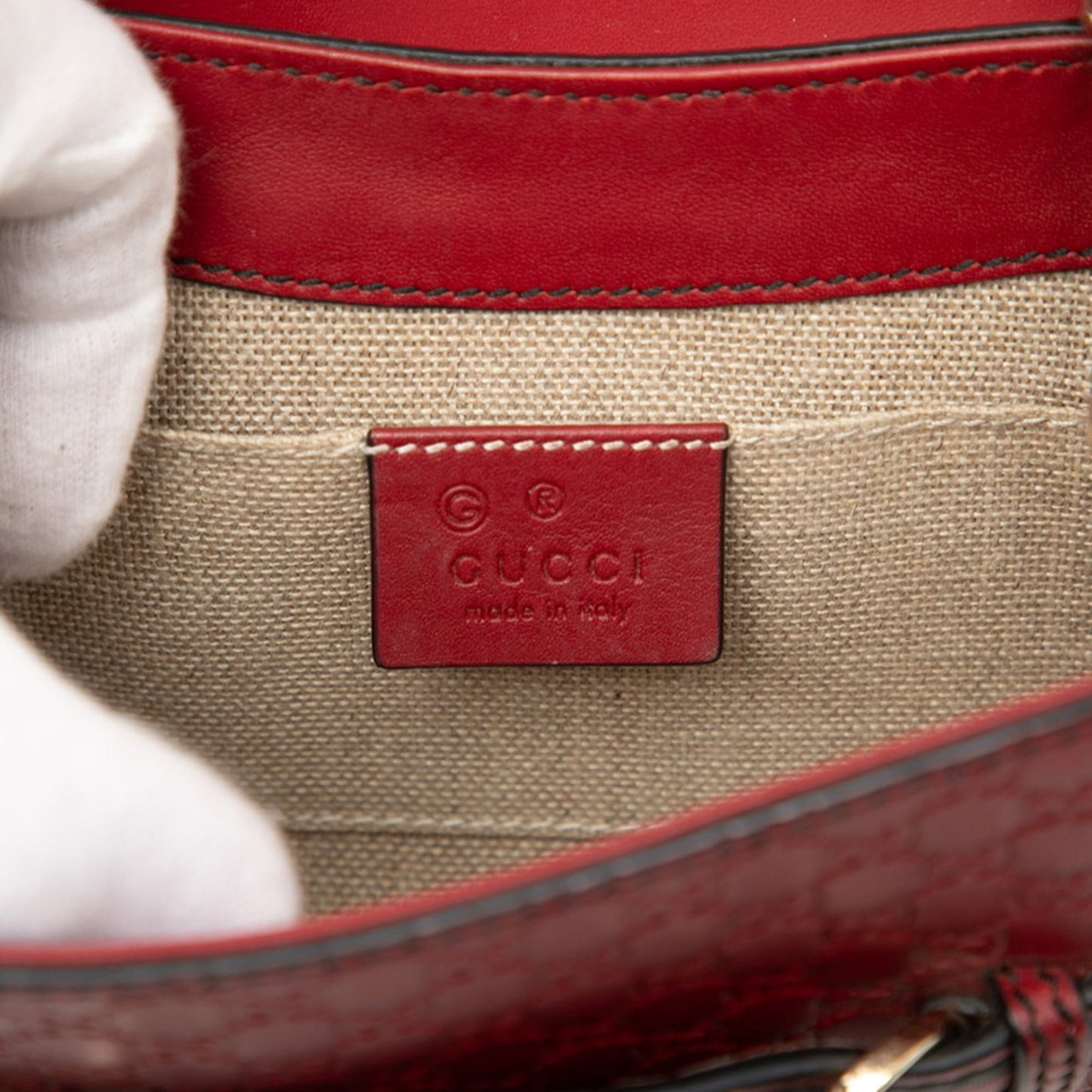 Gucci Red Color Wine Leather Shoulder Bag ( )
