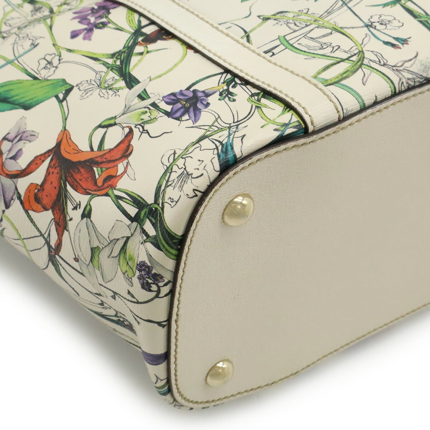 Gucci White Leather Shoulder Bag Tote Bag ( )
