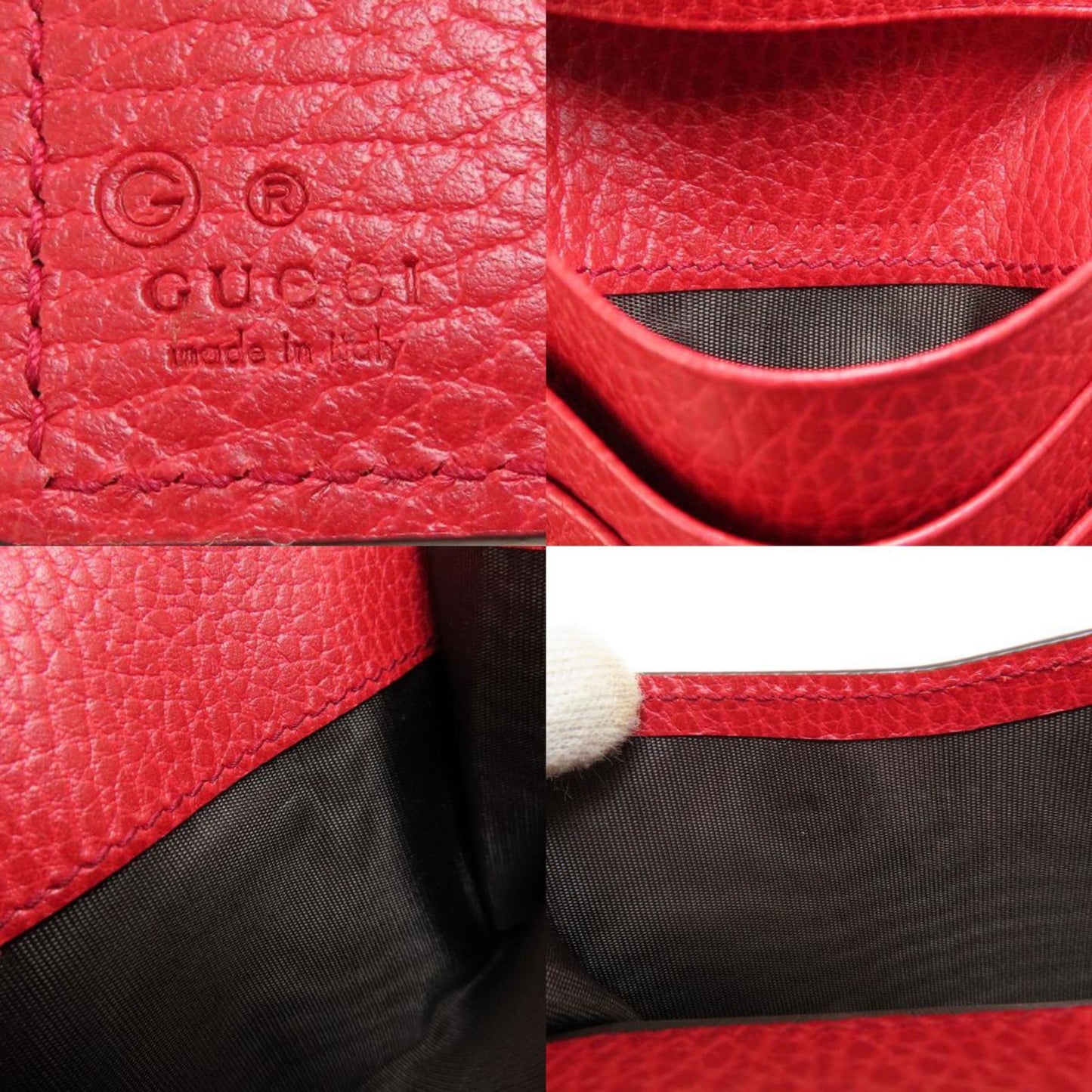 Gucci Red Color Leather Wallet (Bi-Fold) ( )